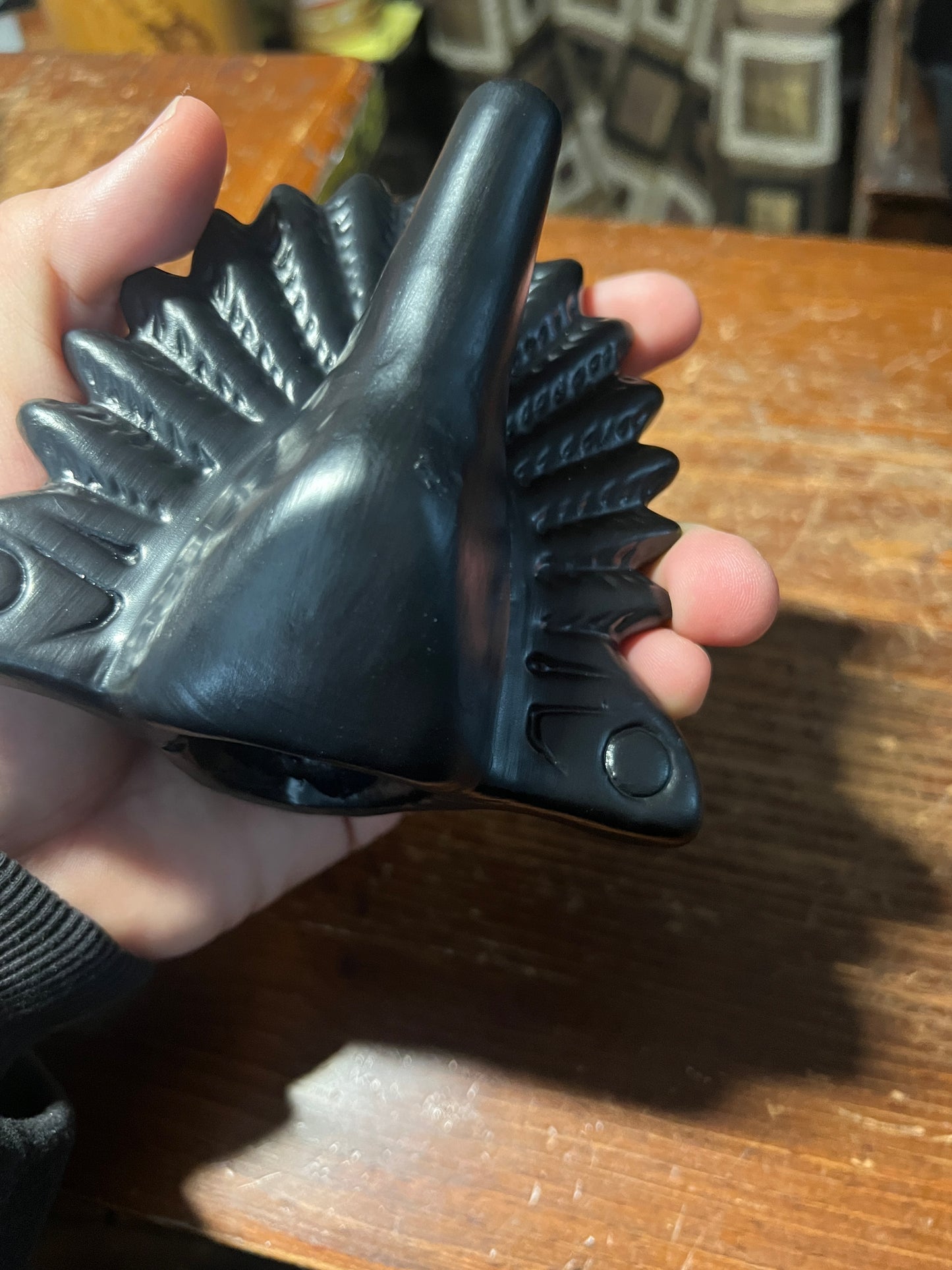 Aztec Death Whistle Black Screaming War Chief Ceremonial Sacrifice Indigenous