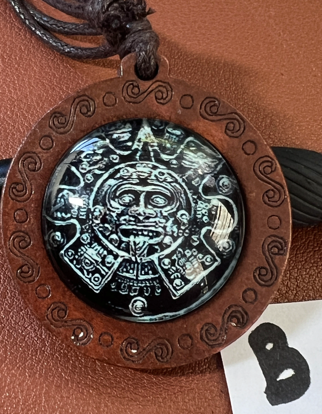 Glow In The Dark Aztec Calendar Pendant, Mexica, Mexico, Mexican, Adjustable, Calendario Azteca, Indigenous, Tonatiuh, Sun Sol Face (#15)