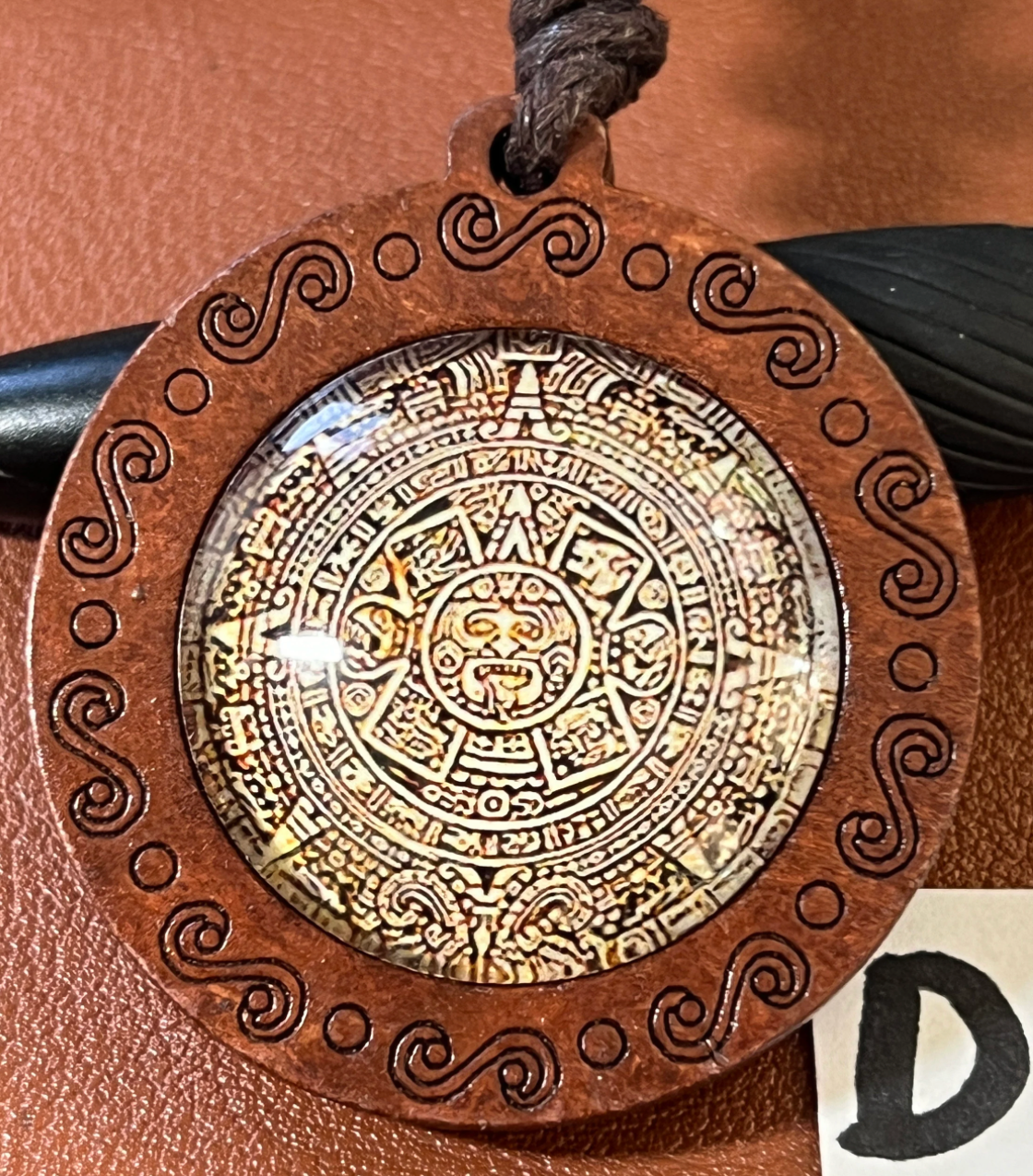 Glow In The Dark Aztec Calendar Pendant, Mexica, Mexico, Mexican, Adjustable, Calendario Azteca, Indigenous, Tonatiuh, Sun Sol Face (#15)