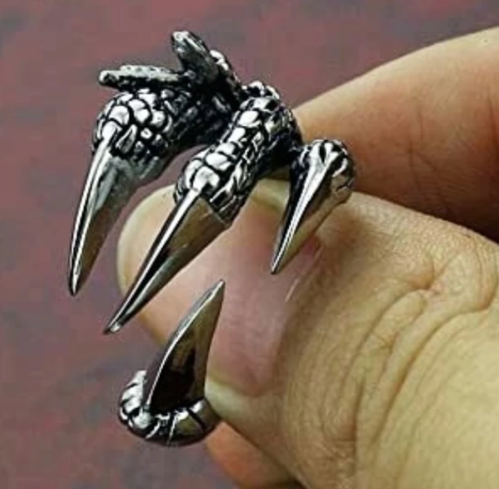 Titanium Steel Eagle Dragon Claw Halloween Skull Ring Hot Selling Men's Domineering Opening Rock Animal Jewelry (1)