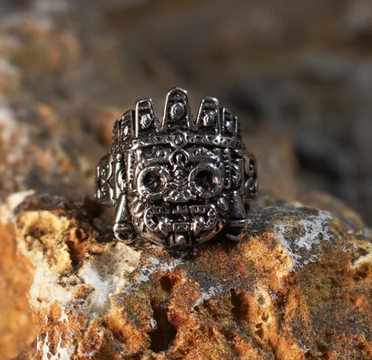 Tlaloc Aztec God Ring, Azteca, Mexica, Mexican, Mexico, Pagan, Indigenous, Rain (#13)