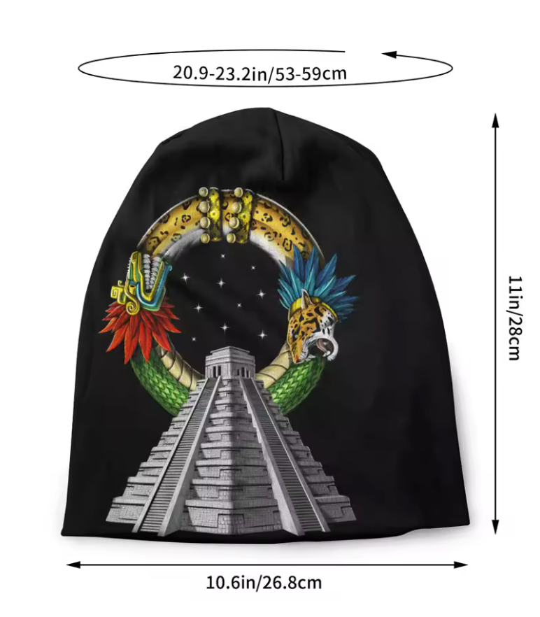 Beanie, Mayan Kukulkan, Chichen Itza, Mexican, PreHispanic, hat, cap, One Adult Size