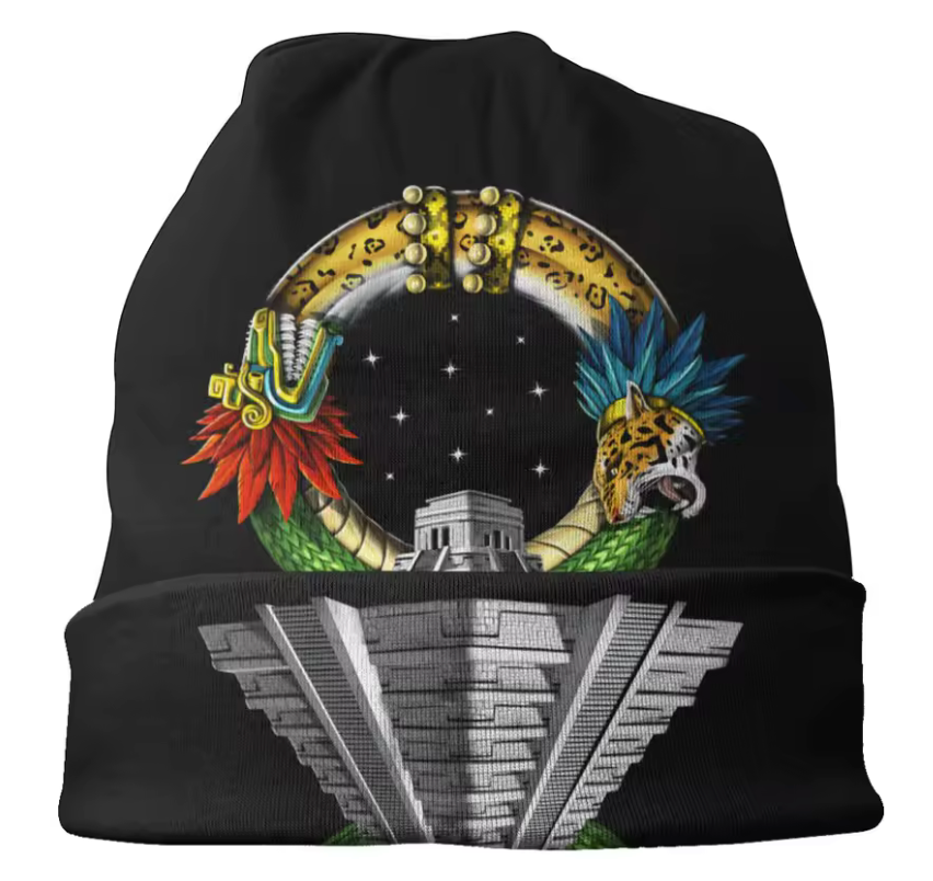 Beanie, Mayan Kukulkan, Chichen Itza, Mexican, PreHispanic, hat, cap, One Adult Size