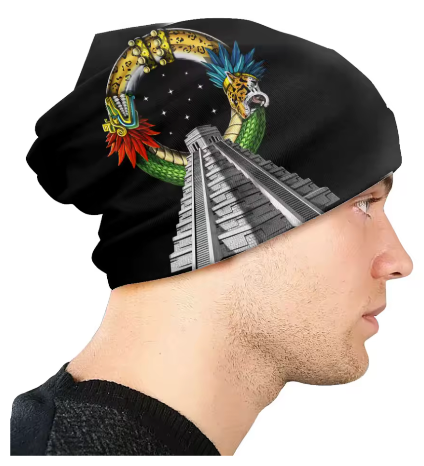 Beanie, Mayan Kukulkan, Chichen Itza, Mexican, PreHispanic, hat, cap, One Adult Size