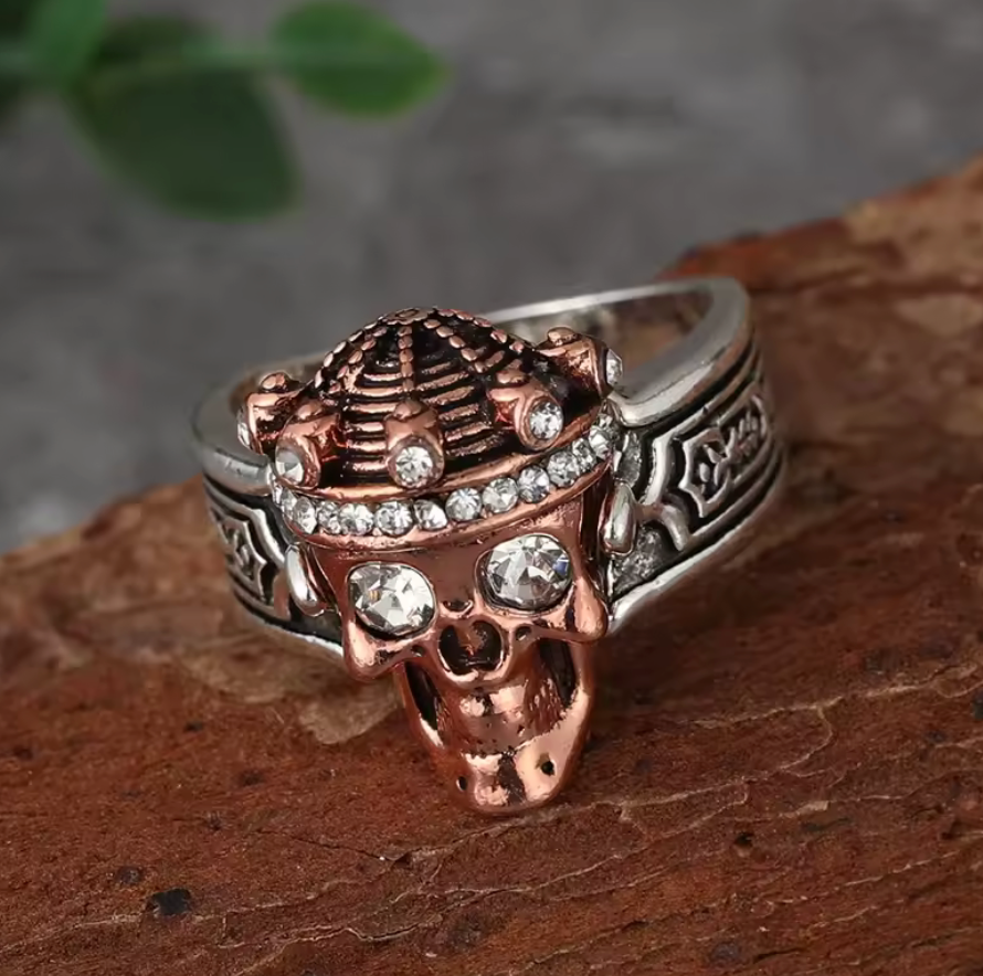 Gothic Skull King Crown Ring for Men Cz Zircon Punk Hip Hop Rap Baller Bling #11