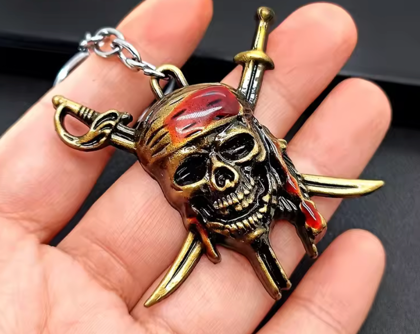 Metal Pirate Skull Keychains Vintage Pirates of The Caribbean Key Holder (#13)