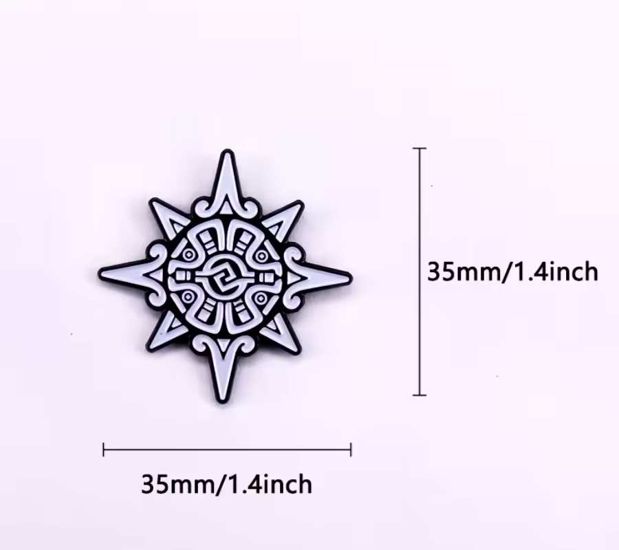 Aztec Symbol Hunab Ku Ometeotl Enamel Pin, button, brooch, pins, #19