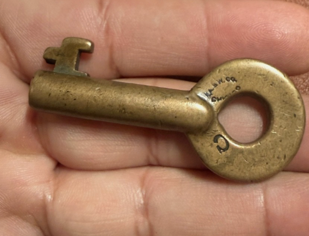 1800s to 1900s Santa Fe Railroad Key A & W Co. Chicago C Skeleton Vintage Rare