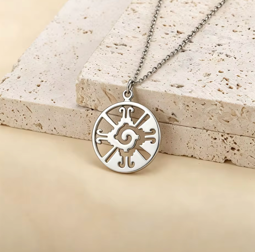 Ometeotl Hunab Ku Duality God of Aztec Mexica Maya silver color 1" Pendant #36