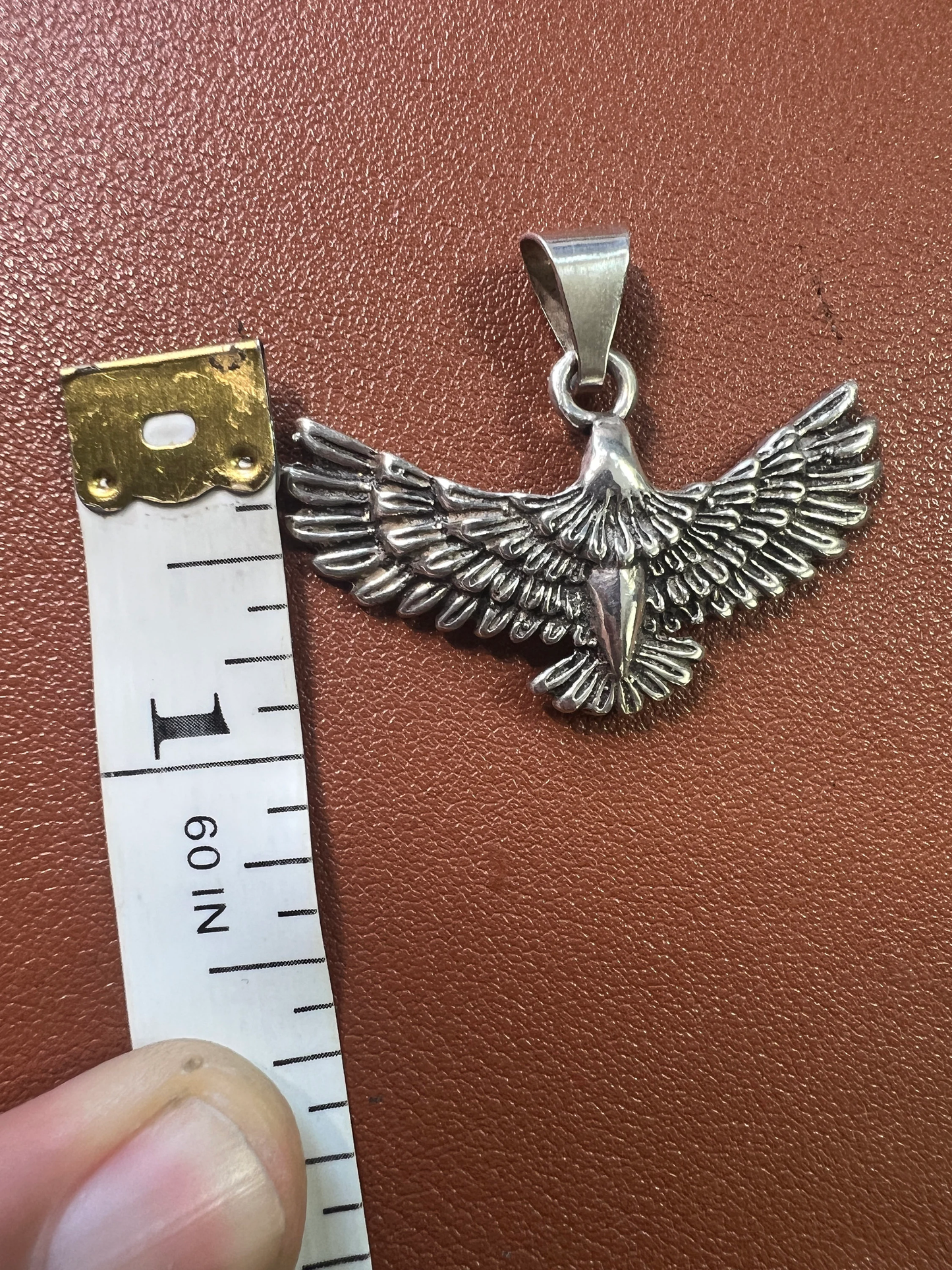 Eagle 3D Pendant, sterling silver, Indigenous Pendants, Jewelry, Strength, Courage, Freedom and Immortality, Aztec Cuauhtli Aguila (#7)