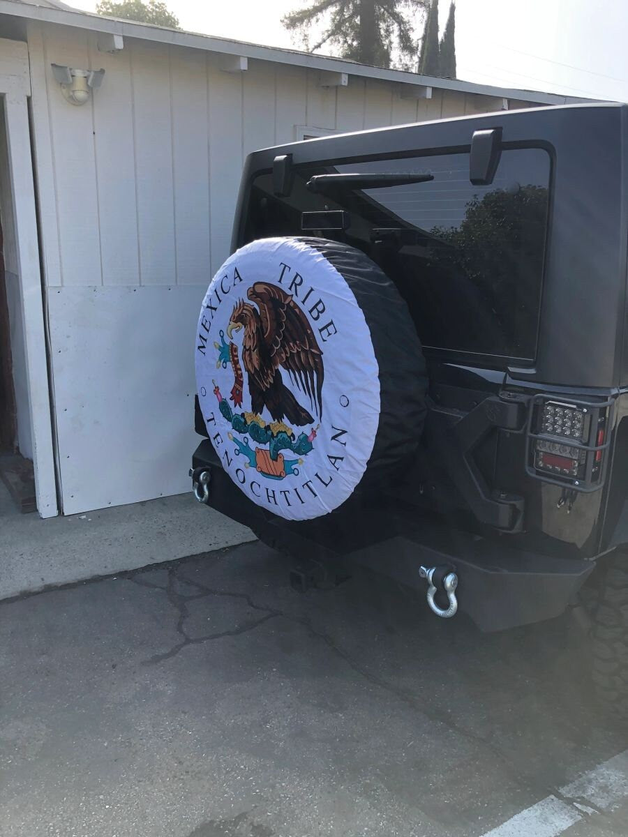 Mexica Tribe Aztec Spare Tire Cover Wheel Tire Cover for Jeep Spare or Trailer RV SUV Truck for Diameter 31"- 33" and up to 12.5" wide