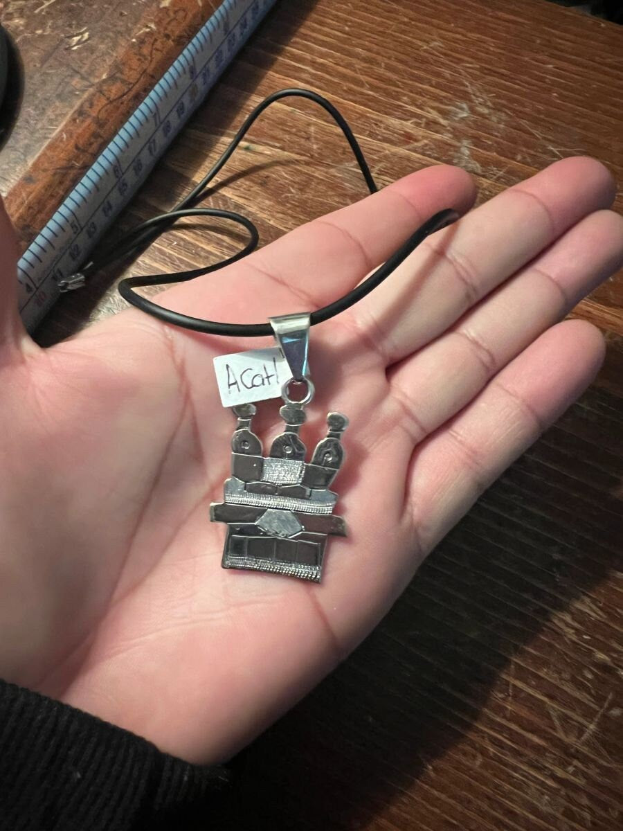 Acatl Aztec Day Sign Reed, Symbol for Authority and Justice, Azteca, Pendants, Sterling, Mexico, (3)