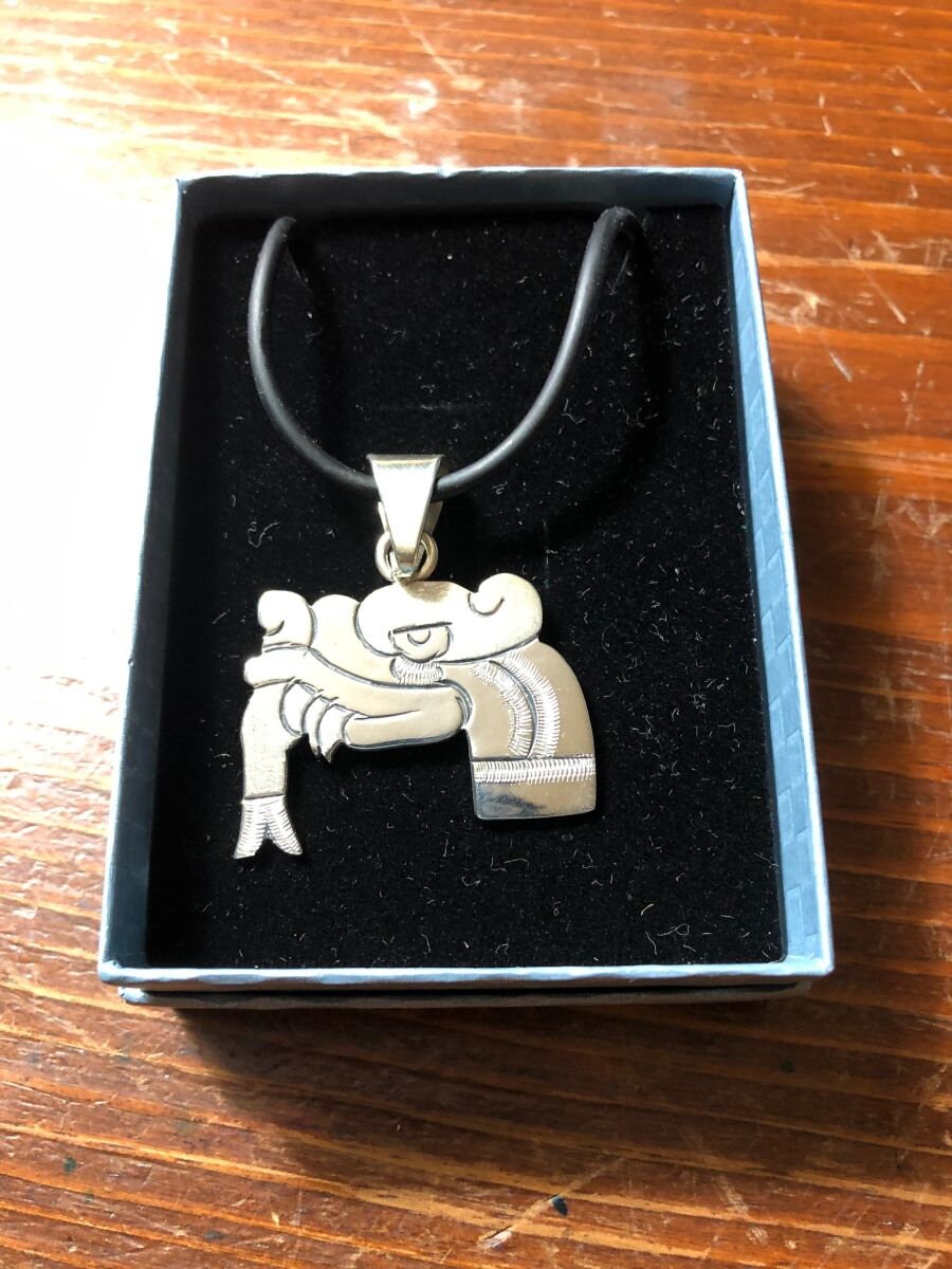 Coatl Aztec Snake Mexica Serpent symbol for water, selflessness and humility, Sterling Silver Pendant day signs pendants Necklace, (5)