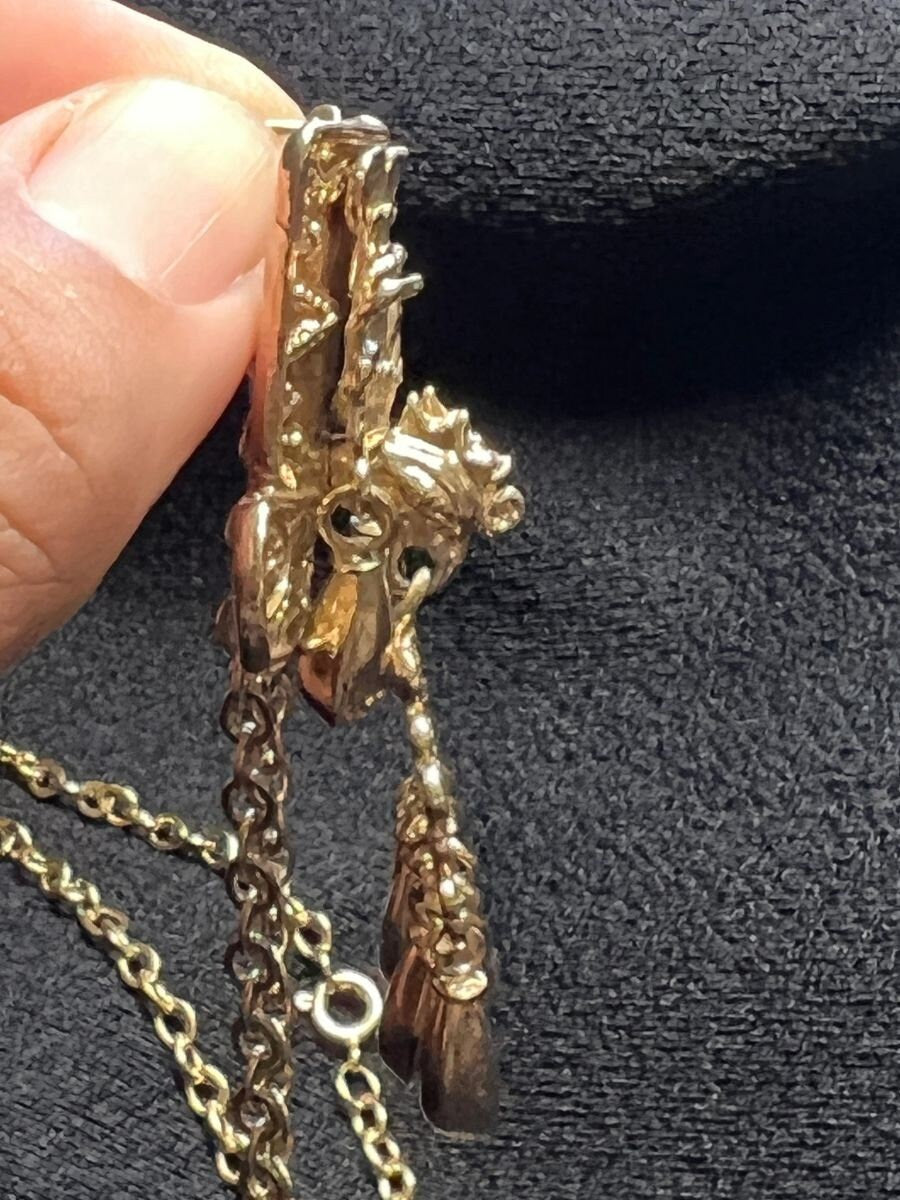 Rare Aztec Eagle Necklace Gold Plated by Salvador Terran for Marbel SA Mexico, 1950s