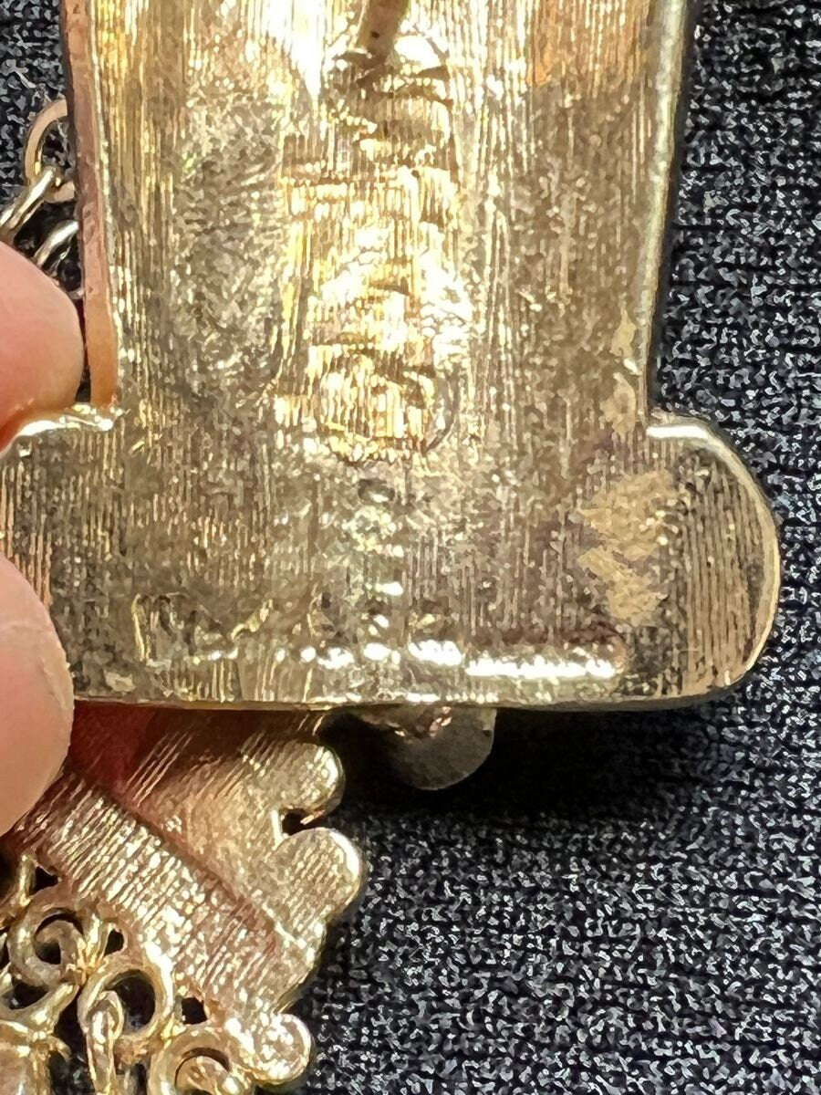 Rare Aztec Eagle Necklace Gold Plated by Salvador Terran for Marbel SA Mexico, 1950s