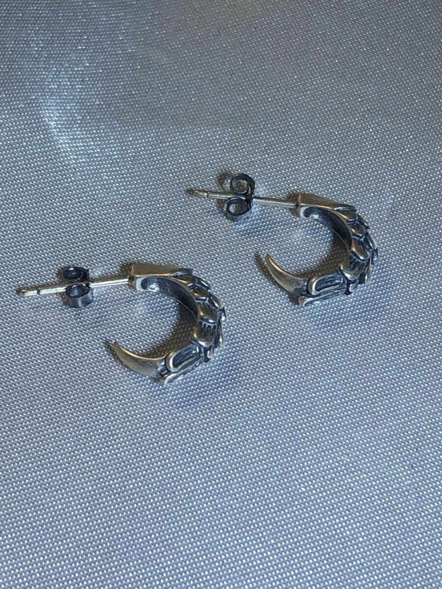 Sterling Silver Pair of Aztec Eagle Claws Half Hoop Stud Post Earrings claw ear rings (1a)