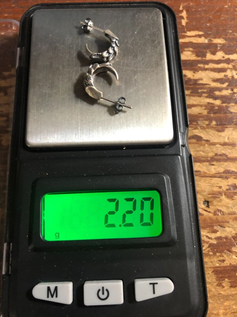 Sterling Silver Pair of Aztec Eagle Claws Half Hoop Stud Post Earrings claw ear rings (1a)