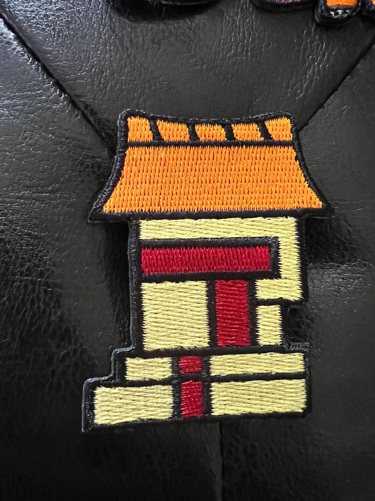 Calli House #3 of Aztec 20 Day Calendar Patch, 2.5" Iron-On Patches, Mexica, Birthday Signs