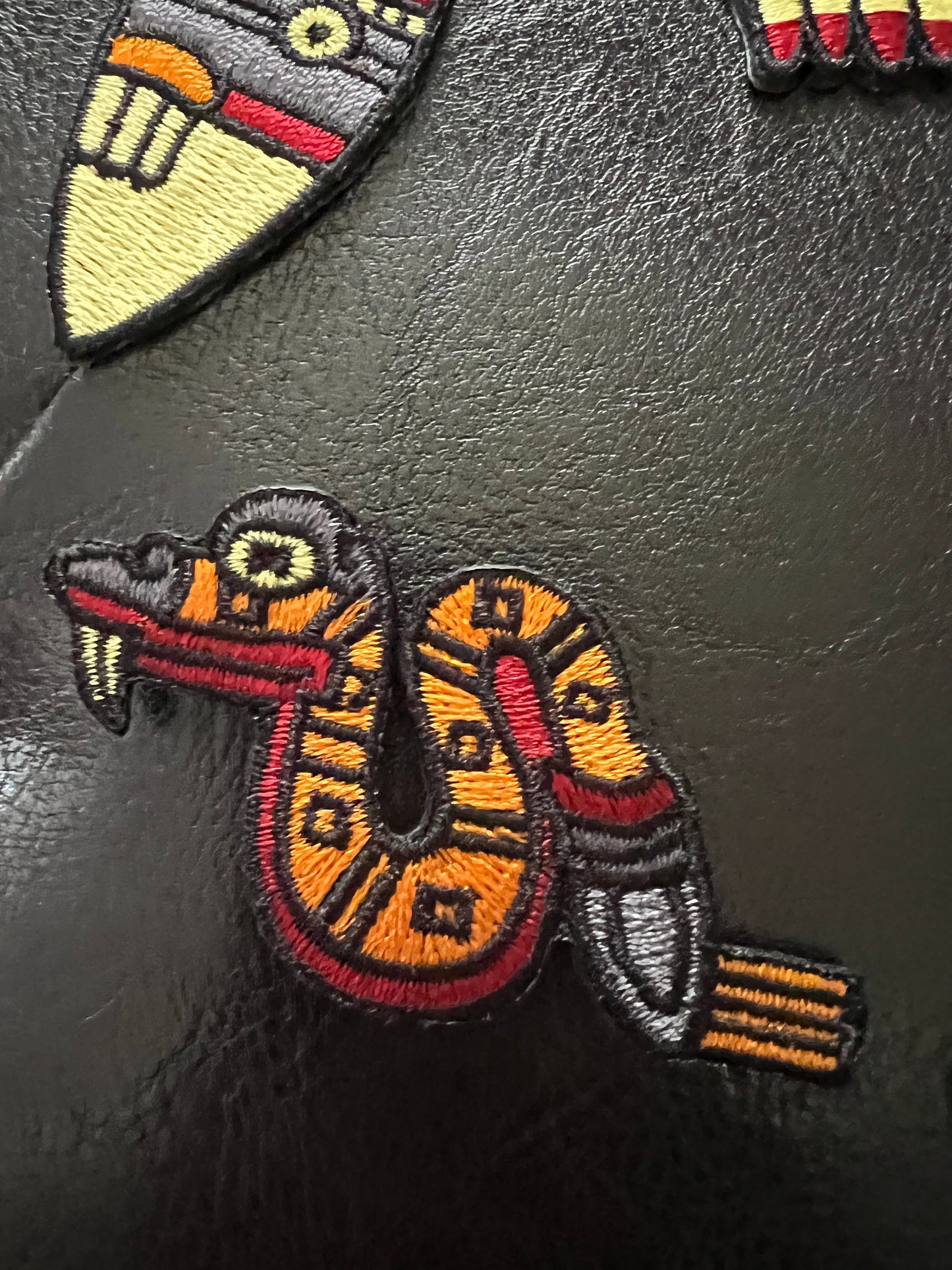 Coatl Snake #5 of Aztec 20 Day Calendar Patch, 2.5" Iron-On Patches, Mexica, Birthday Signs