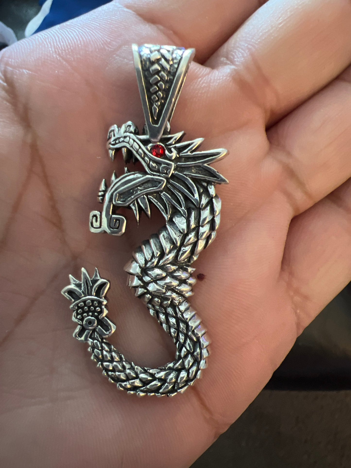 Quetzalcoatl Pendant Sterling Silver 925 Kukulkan Pendants, Made Mexico, Indigenous (#10)