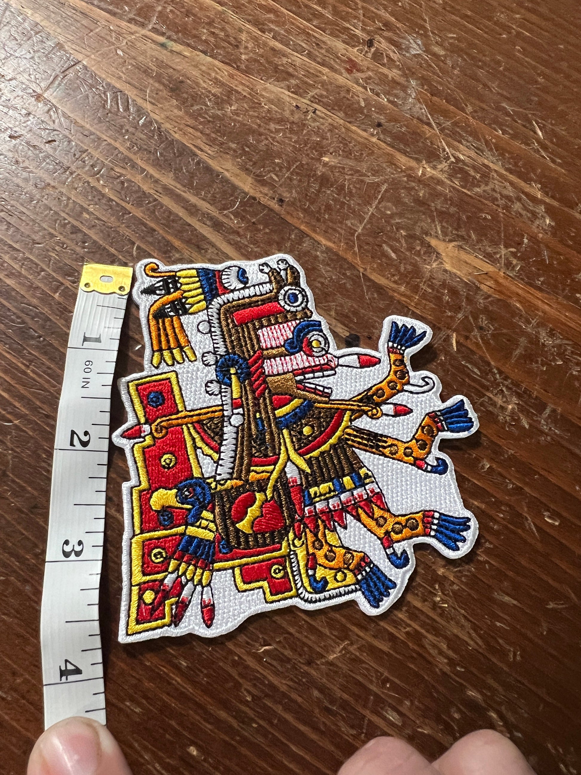 Itzpapalotl the Aztec God Obsidian Butterfly, Clawed Butterfly, Patches, Iron-on patches, Mexico, Mexica Apprx. 4"