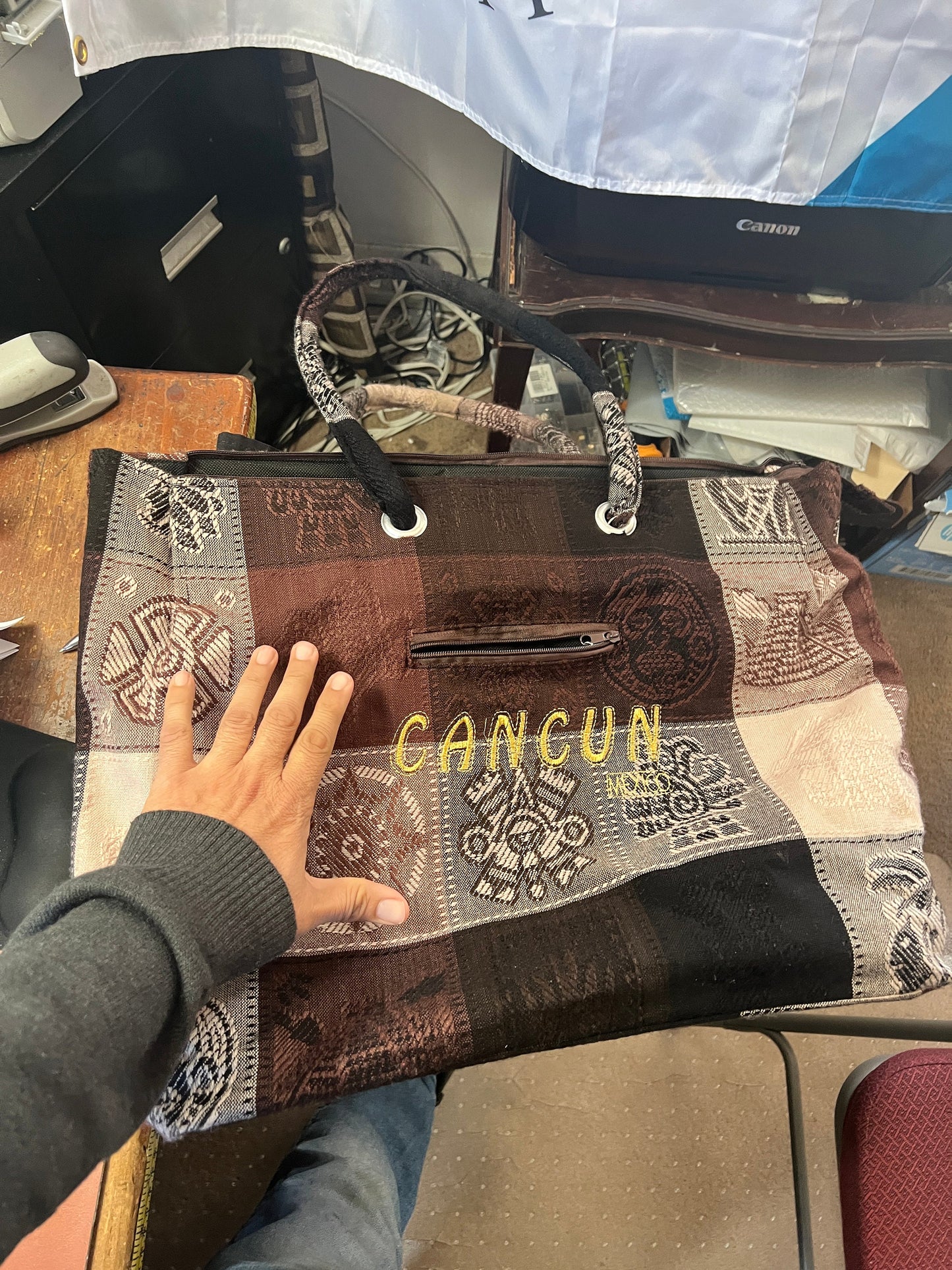 Large Aztec Bag Purse from Cancun, Mexico, Hecho en Mexico