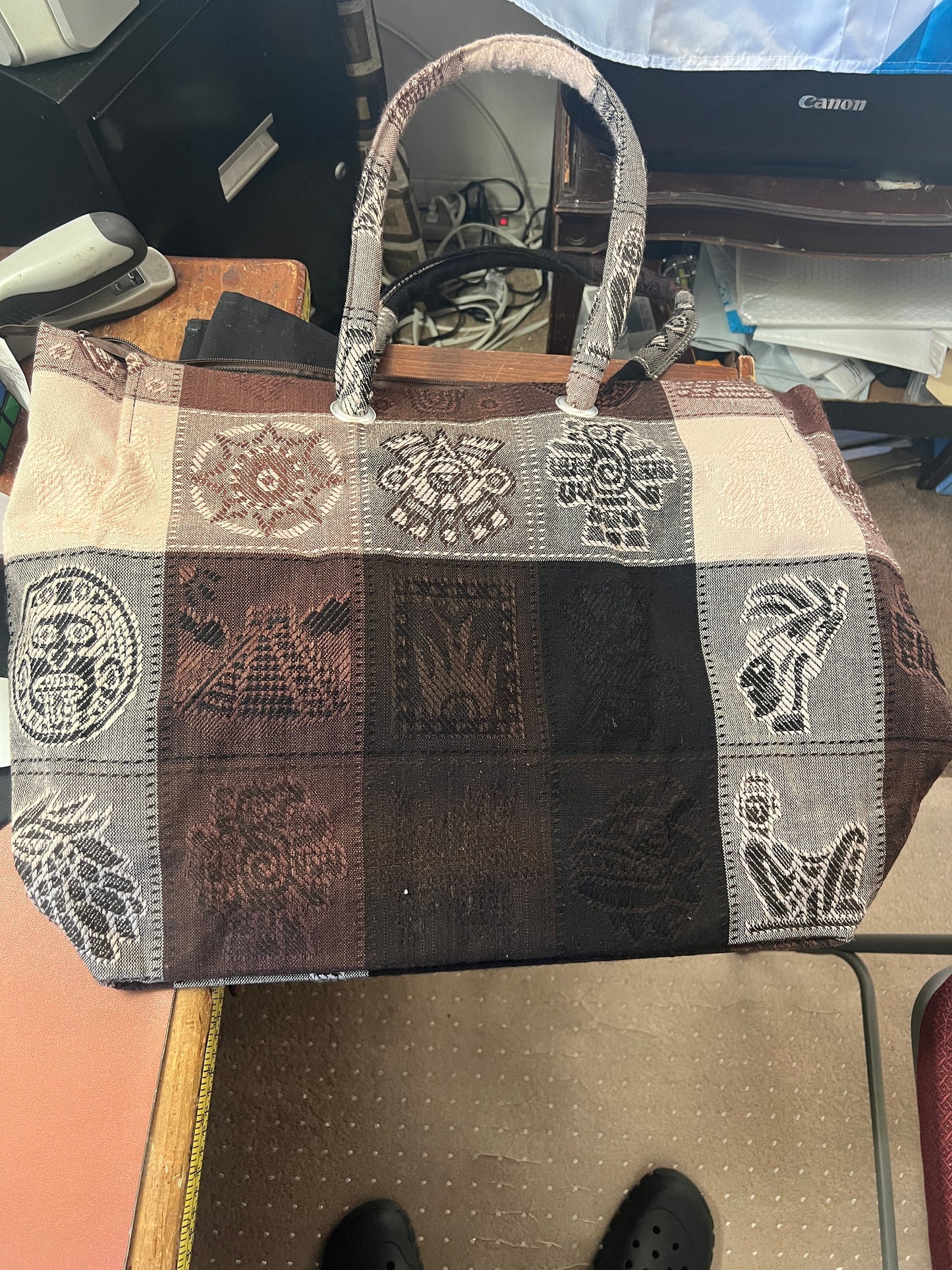 Large Aztec Bag Purse from Cancun, Mexico, Hecho en Mexico