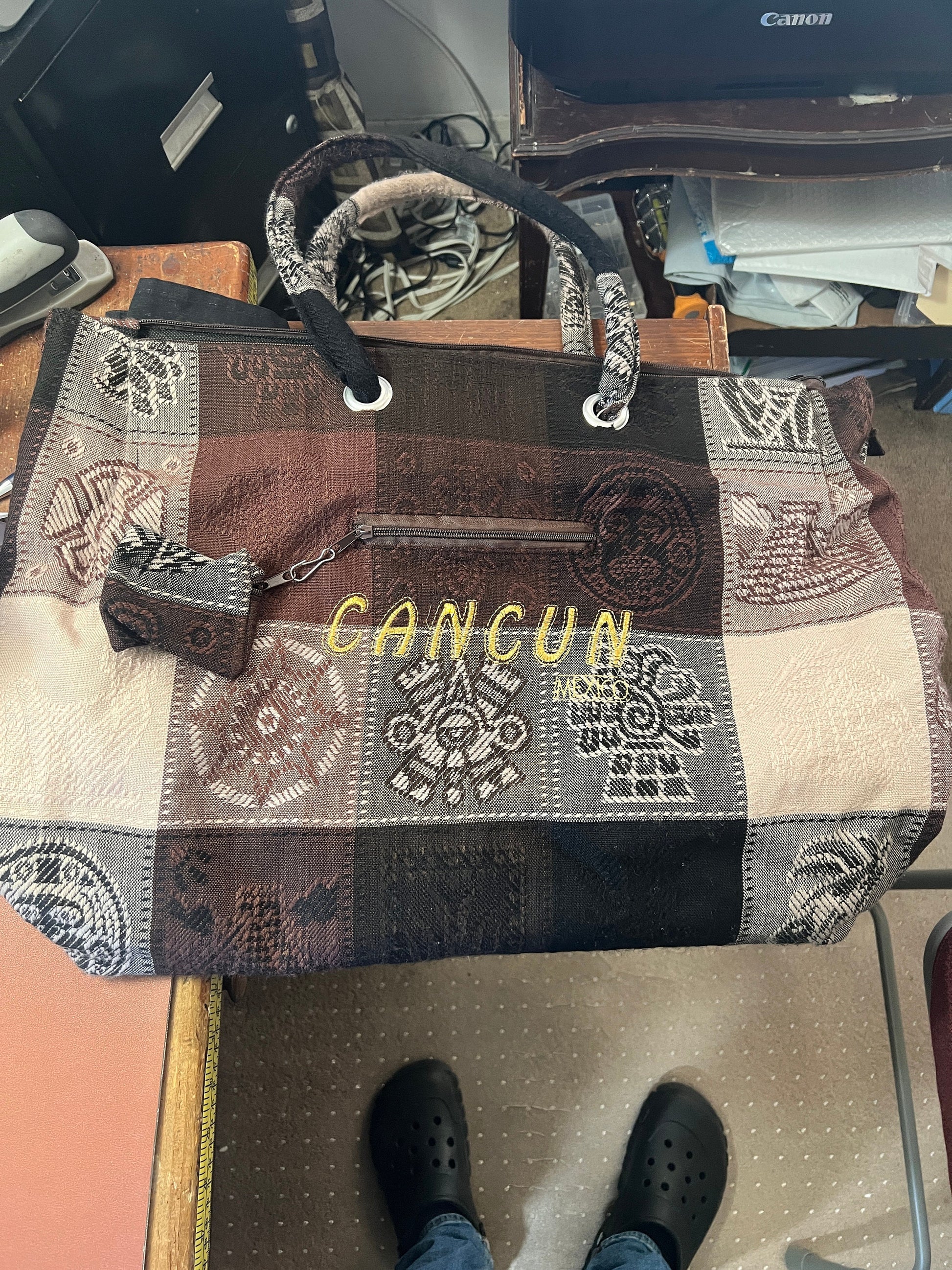 Large Aztec Bag Purse from Cancun, Mexico, Hecho en Mexico