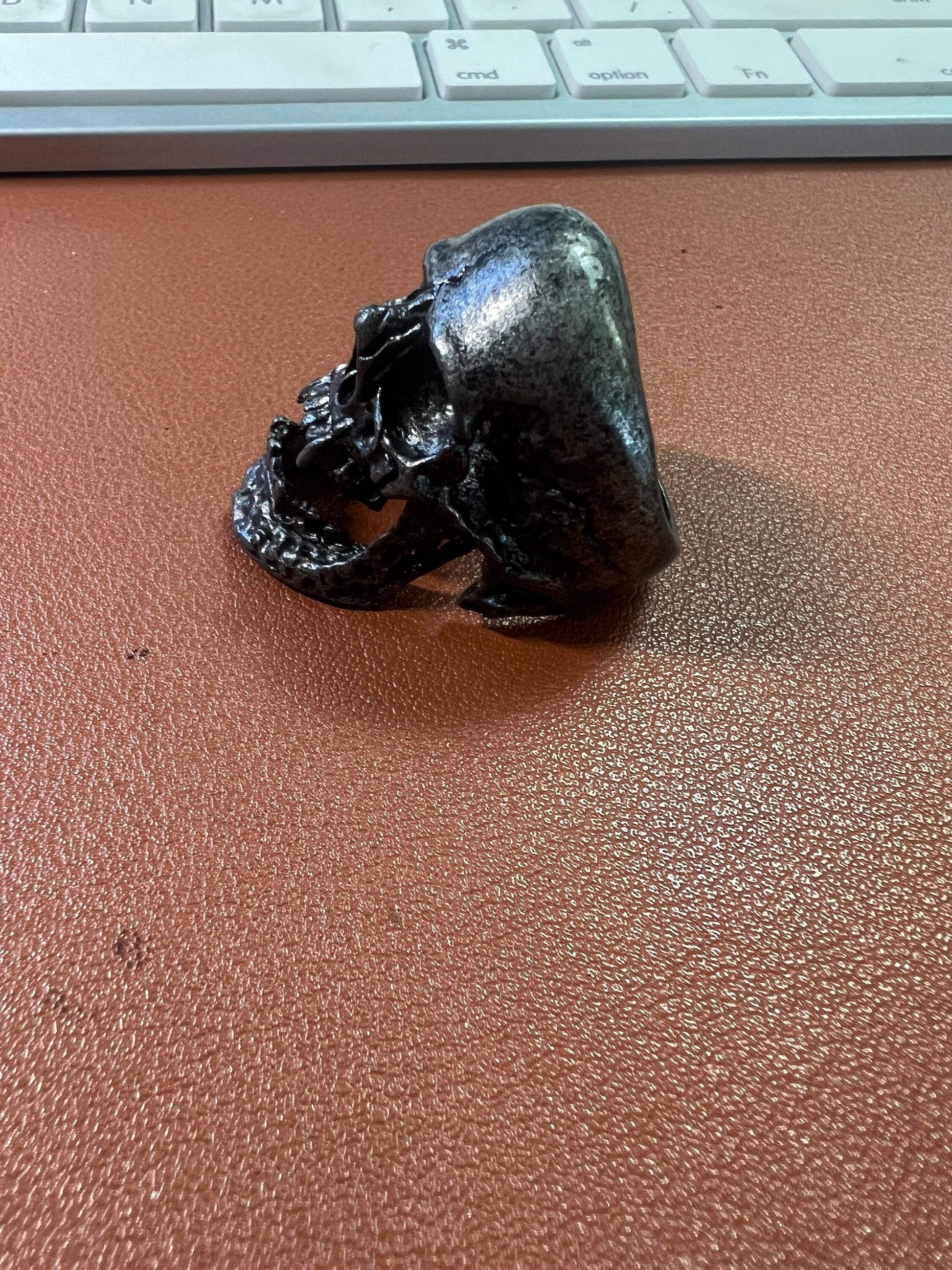 Skull with Fangs Ring, Old Vintage Style, Vampire, Men's Biker Rock Roll Gothic Punk Rings (#0)