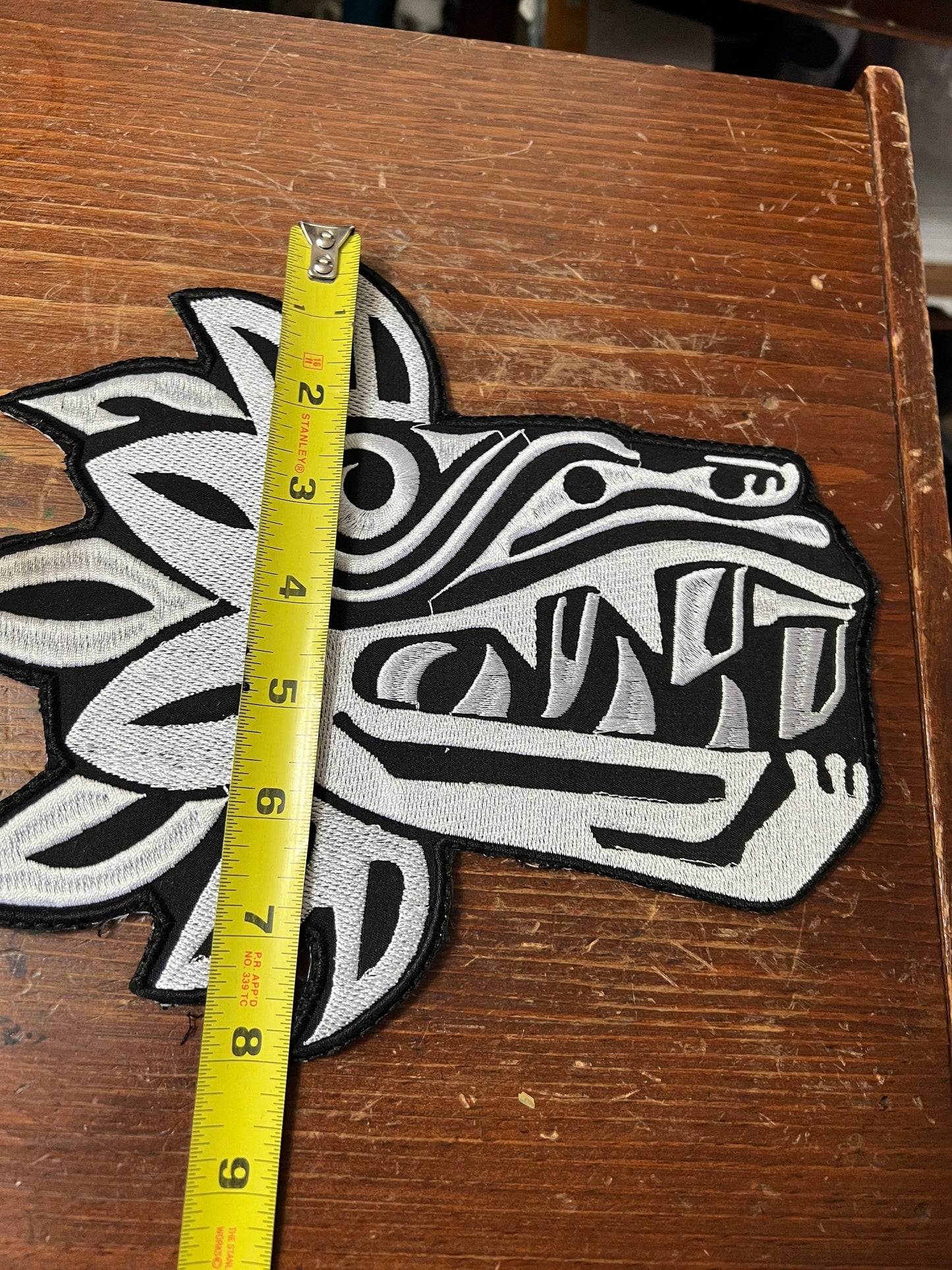 Large Quetzalcoatl the Feathered Serpent Aztec God Patch patches, 9.25" iron on, Kukulkan Mayan Plumbed Serpent