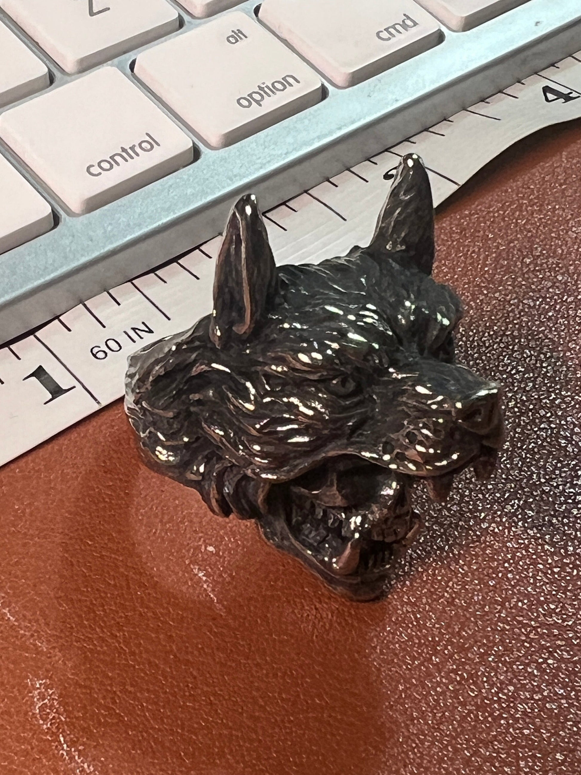 Wolf Skull Warrior Ring, Alloy, Heavy Metal, Rocker, Indigenous, Native American style