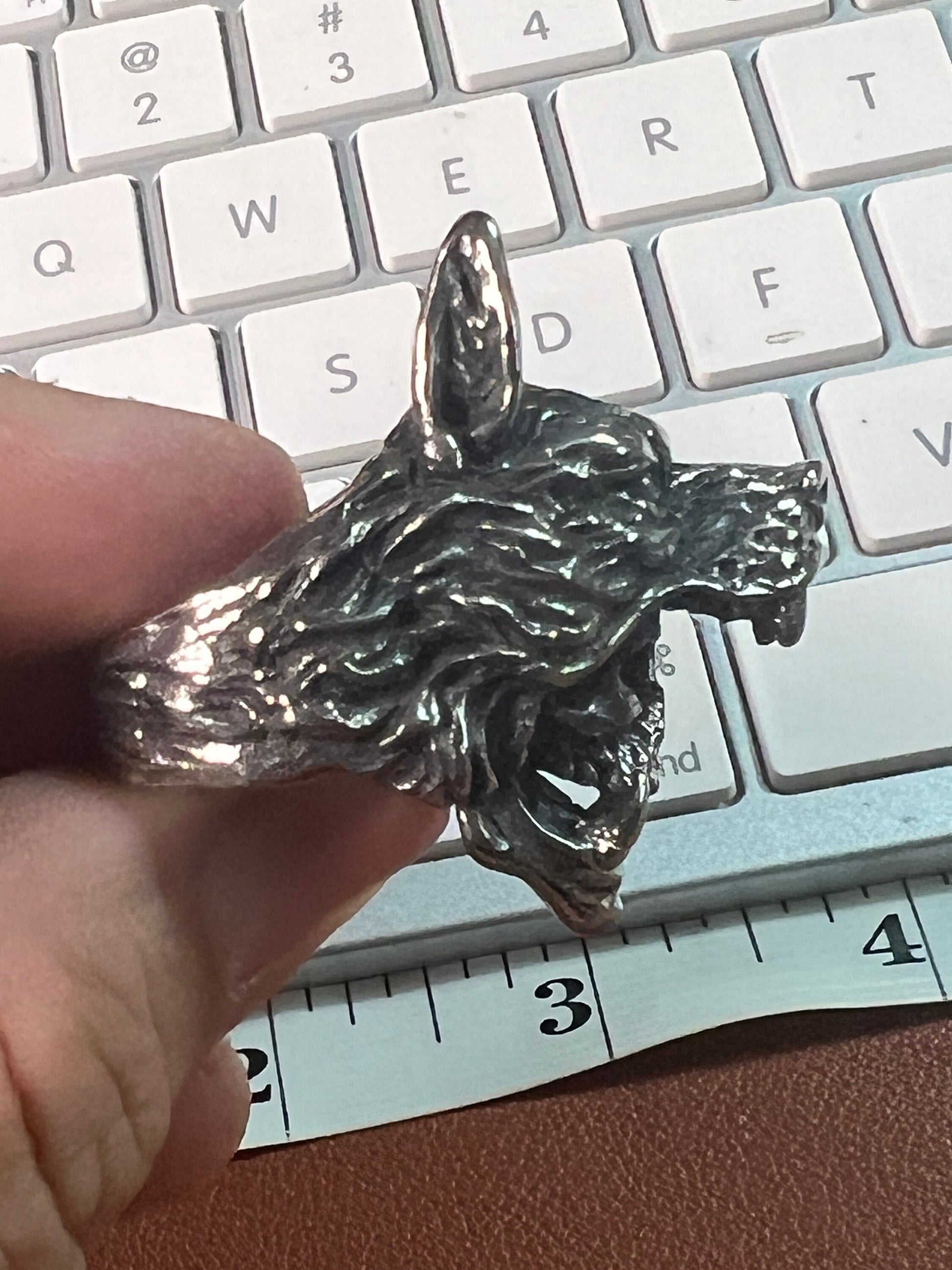 Wolf Skull Warrior Ring, Alloy, Heavy Metal, Rocker, Indigenous, Native American style