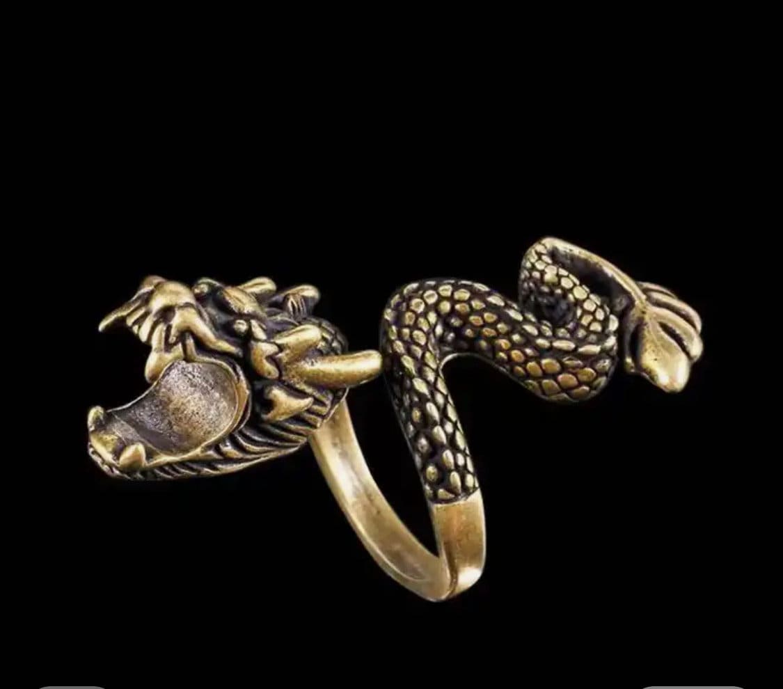 Quetzalcoatl Cigarette Holder Ring, Kukulkan, Dragon, Serpent Rings (#8)