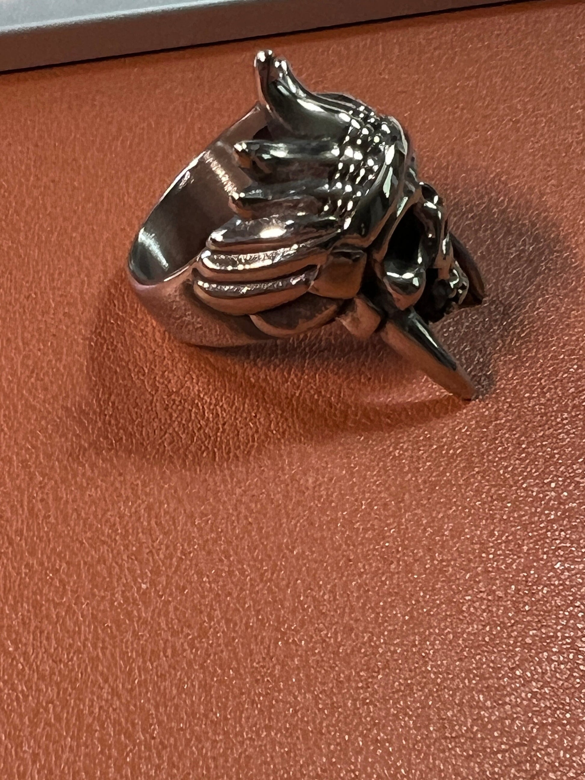 Ring, Skull Chief Headdress Ring, Men's, Native American, Aztec, Rocker, Biker (#8)