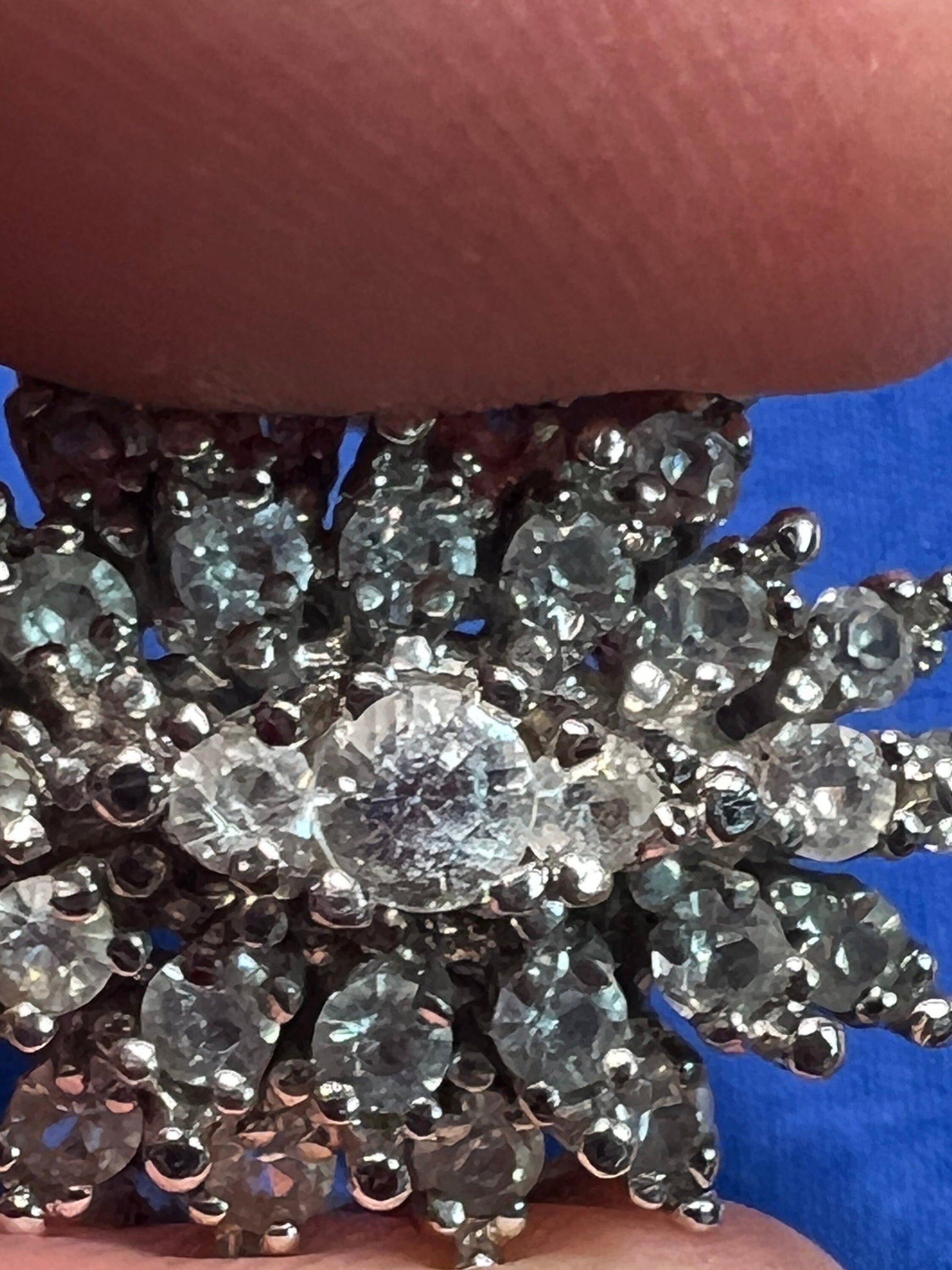 Vintage Sterling Silver Women's Ring with Costume Diamonds