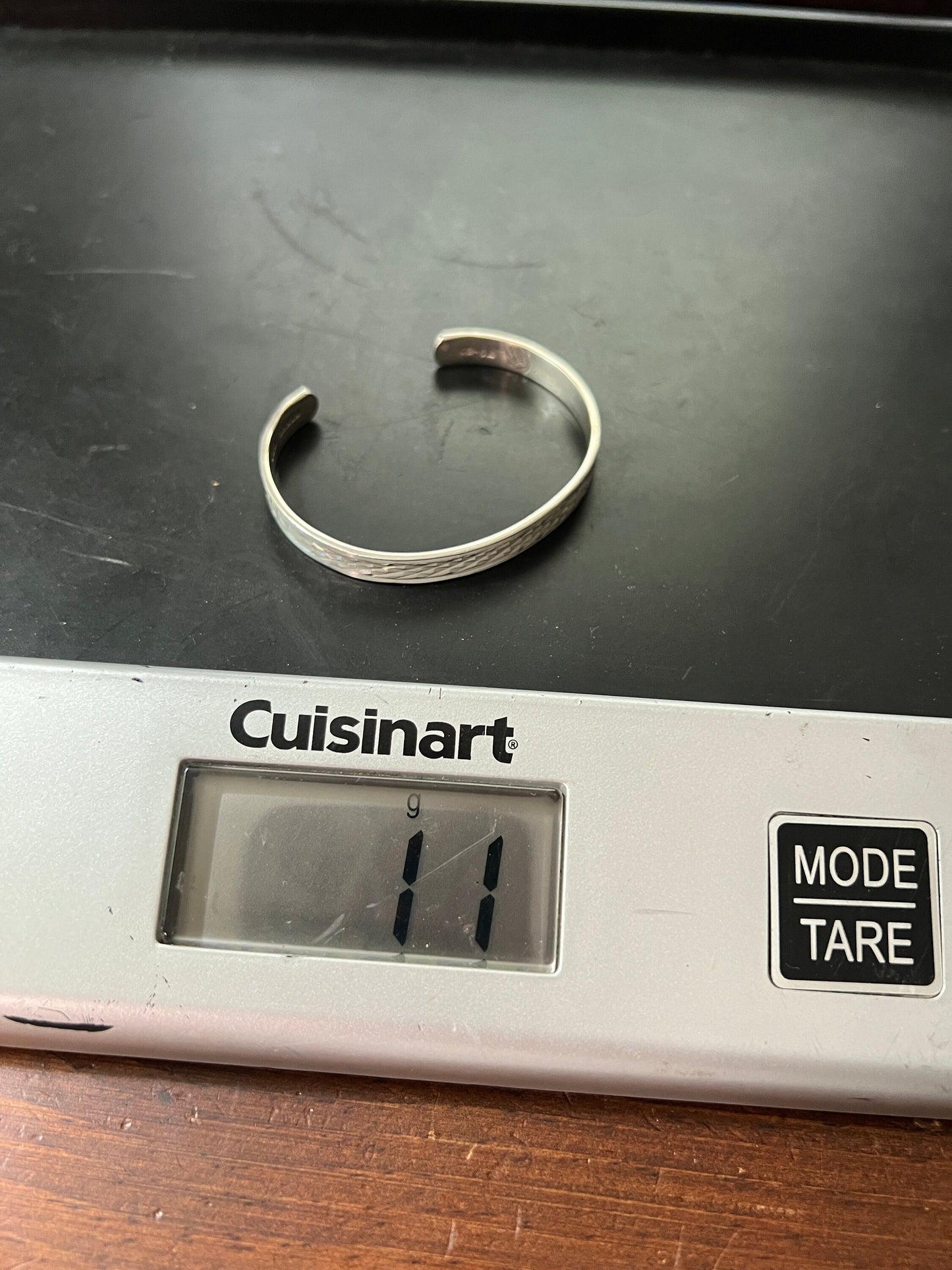 Women's Sterling Silver Wrist Cuff Bangle, Mexico 925, Vintage (#1)
