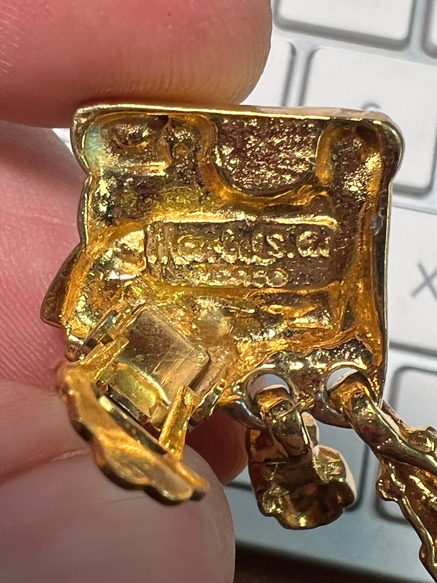 Aztec or Mayan style Earrings by Salvador Teran for Marbel SA Mexico, gold plated Clip-On (#1)