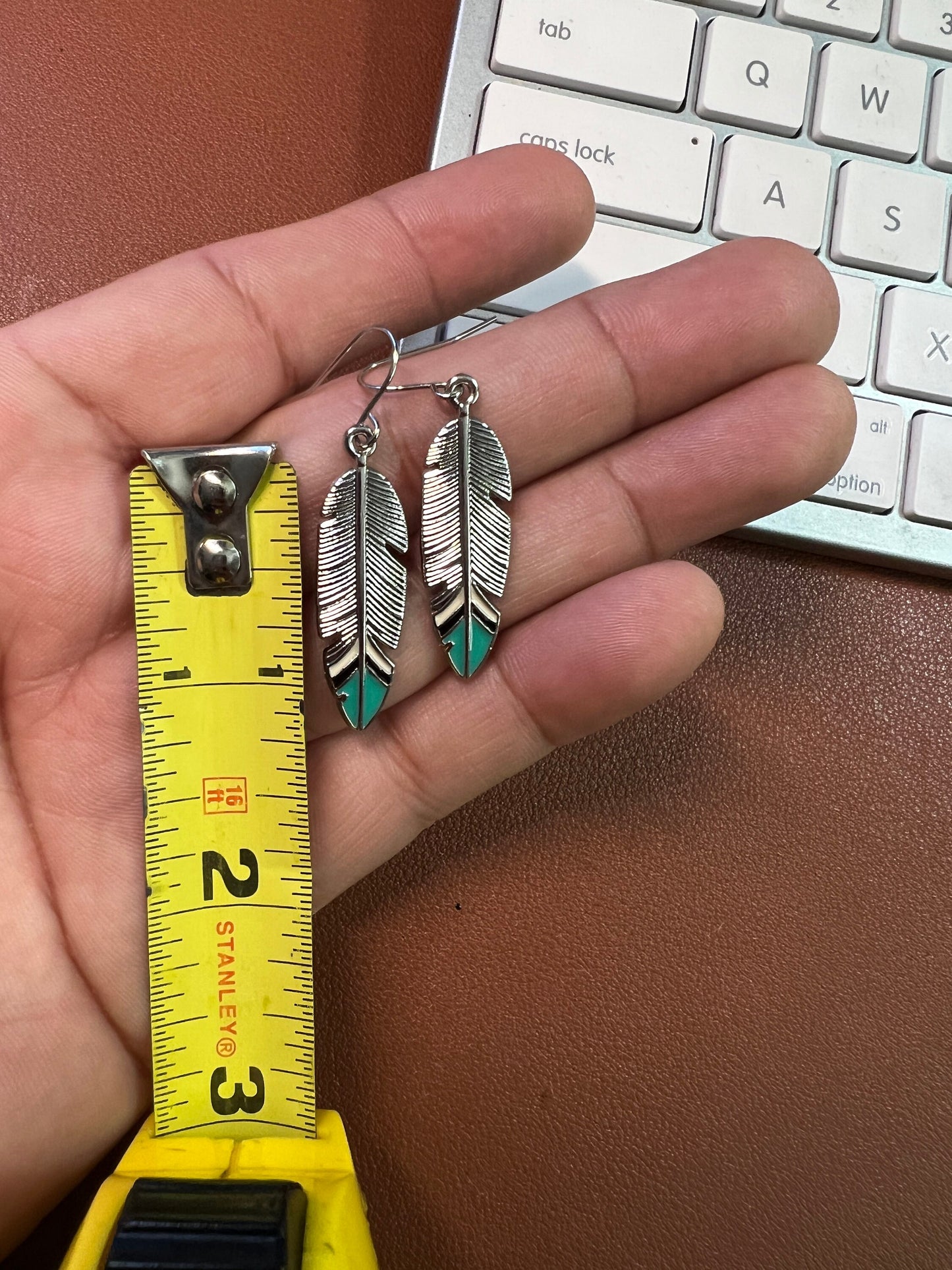 Native American Style Silver Tone Feather Ethnic Boho Dangle Drop Earrings Jewelry (#5)