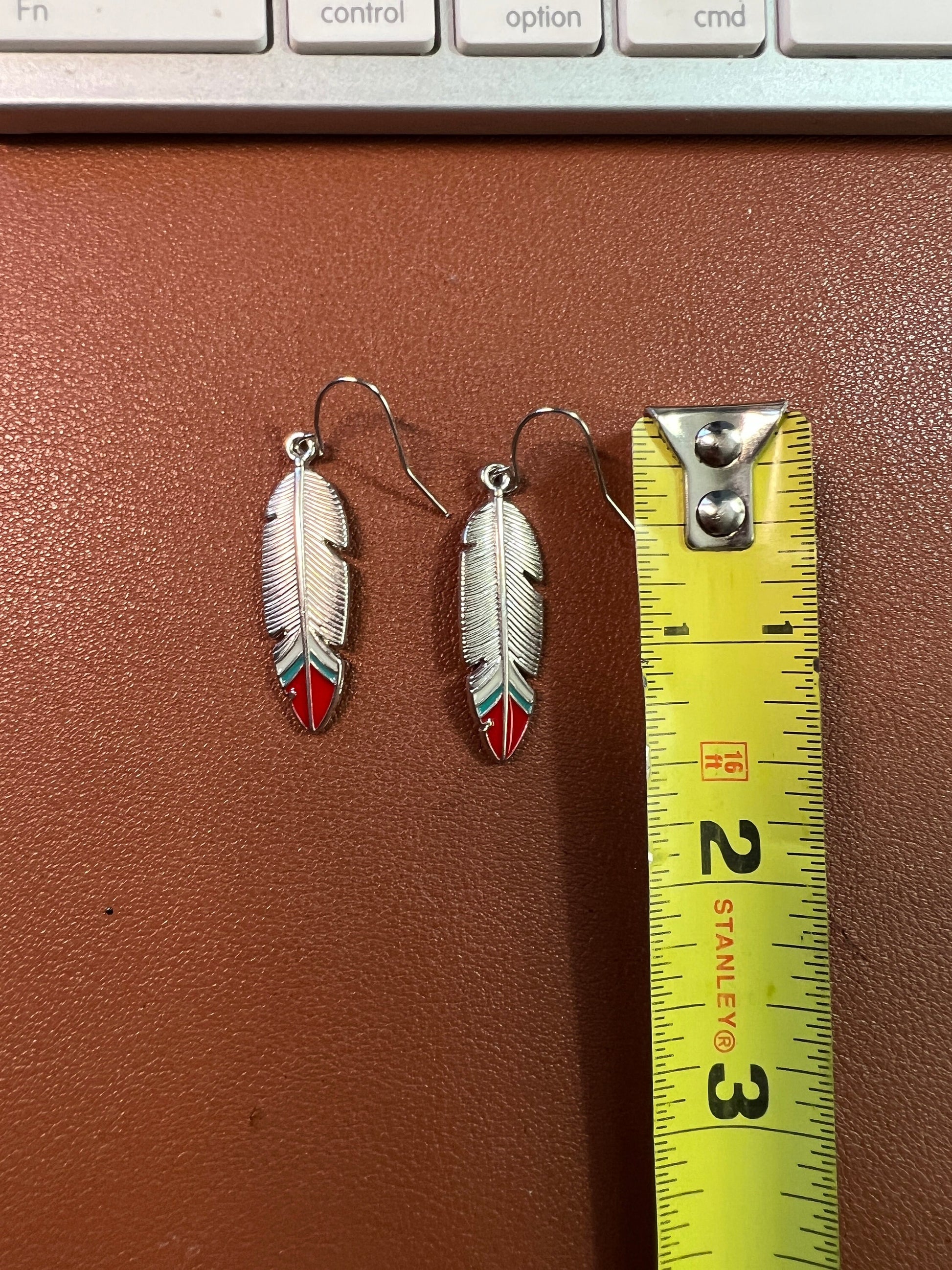 Native American Style Silver Tone Feather Ethnic Boho Dangle Drop Earrings Jewelry (#5)