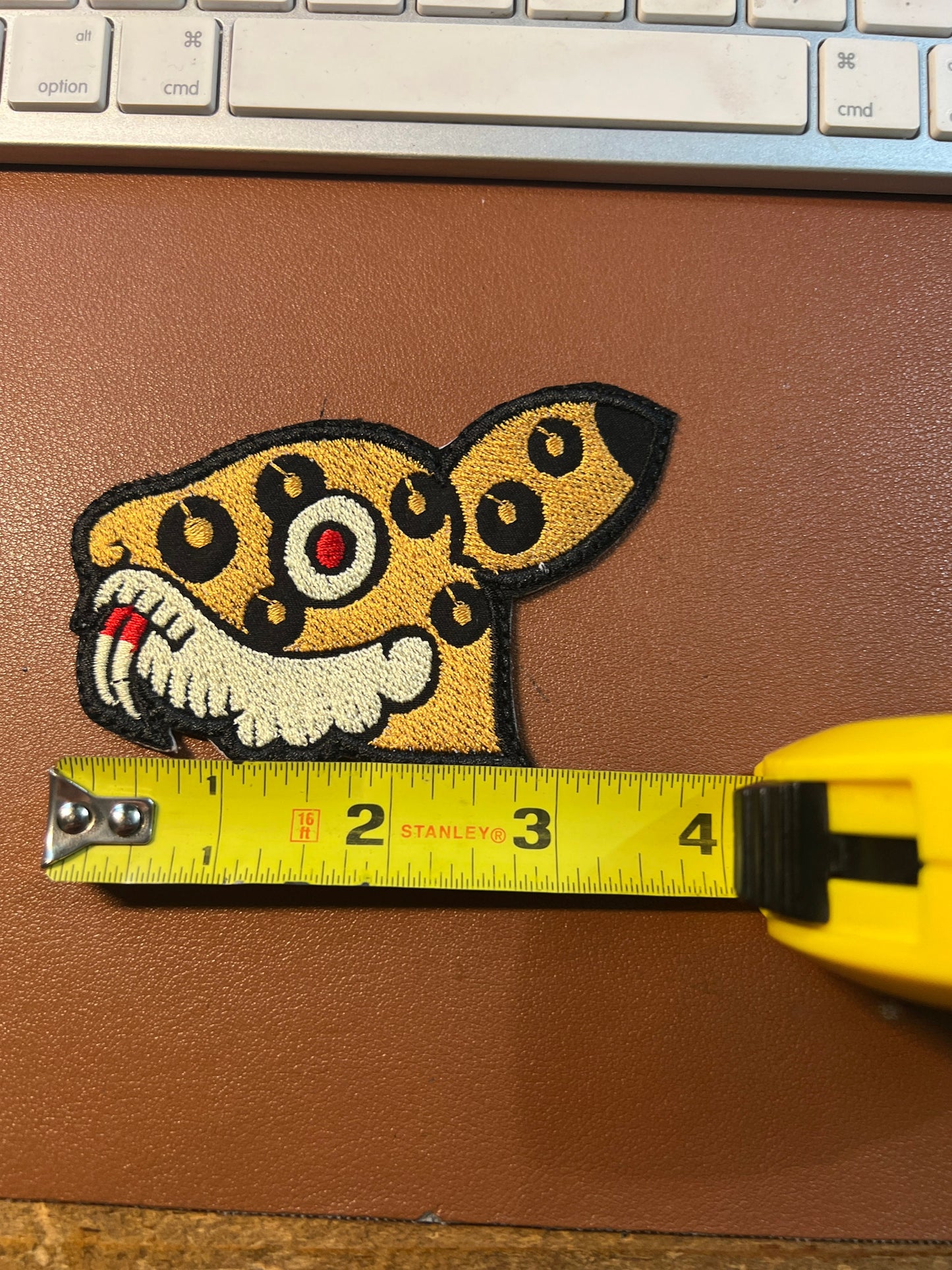 4in. Ocelotl Jaguar #14 of Aztec 20 Day Calendar Patch, Iron-On Patches, Mexica, Birthday Signs (#3)