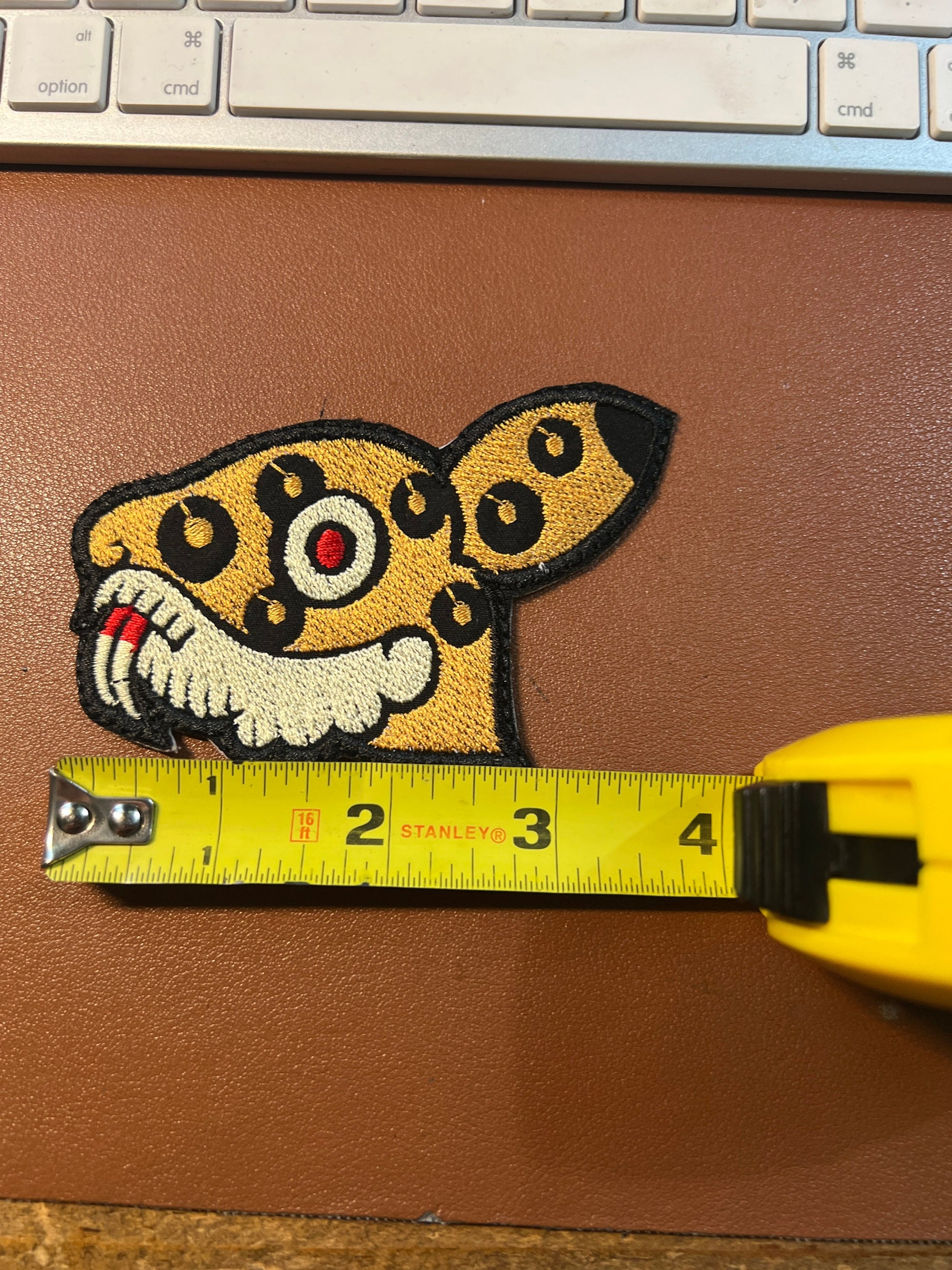 4in. Ocelotl Jaguar #14 of Aztec 20 Day Calendar Patch, Iron-On Patches, Mexica, Birthday Signs (#3)