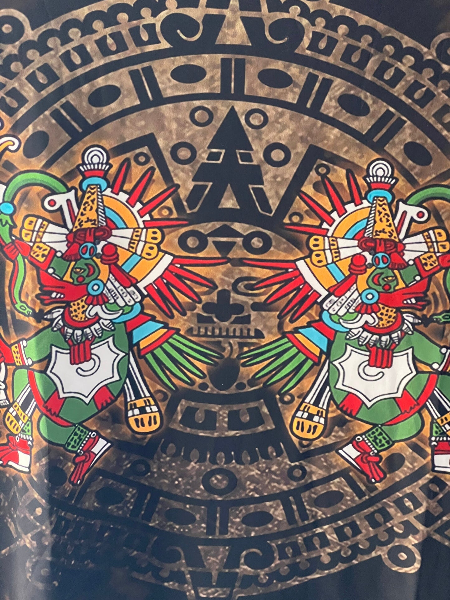 Quezalcoatl Ehcatl Aztec Calendar, Mexica Tribe T's T-Shirts, Shirt, Polyester-Spandex Blend, Silky Smooth