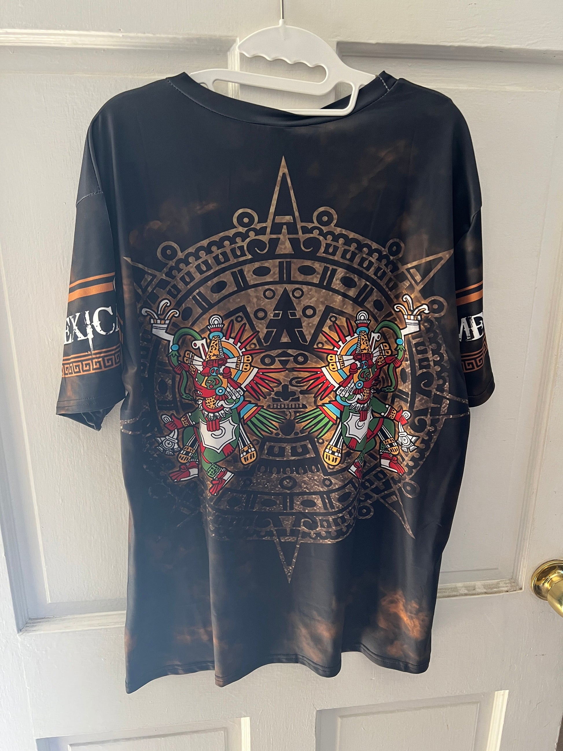 Quezalcoatl Ehcatl Aztec Calendar, Mexica Tribe T's T-Shirts, Shirt, Polyester-Spandex Blend, Silky Smooth