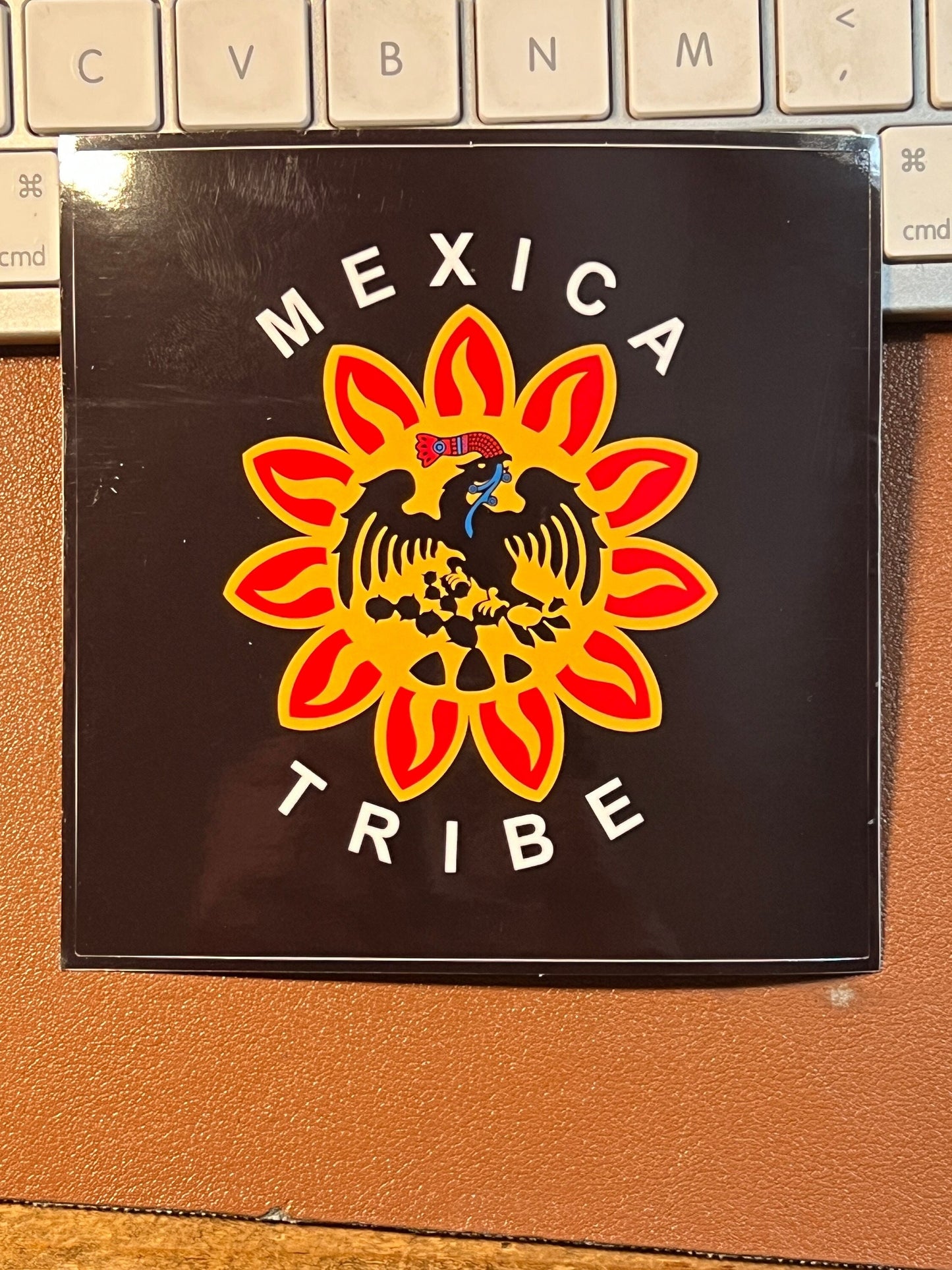 Decal of Cuitlahuac Mexica Tribe Flag,Sticker, 4"x4", Aztec Battle Banner patches, Pantli, Bandera, The Defeat of Hernan Cortez (#10)
