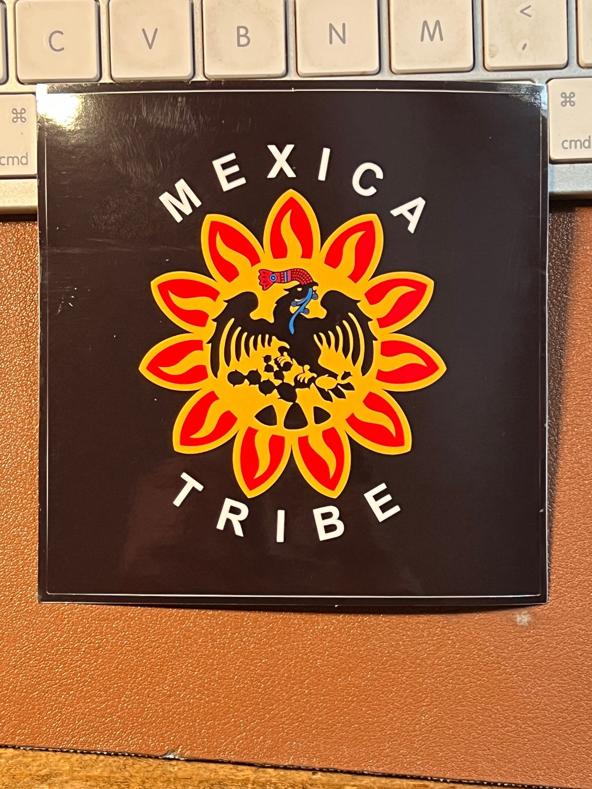 Decal of Cuitlahuac Mexica Tribe Flag,Sticker, 4"x4", Aztec Battle Banner patches, Pantli, Bandera, The Defeat of Hernan Cortez (#10)