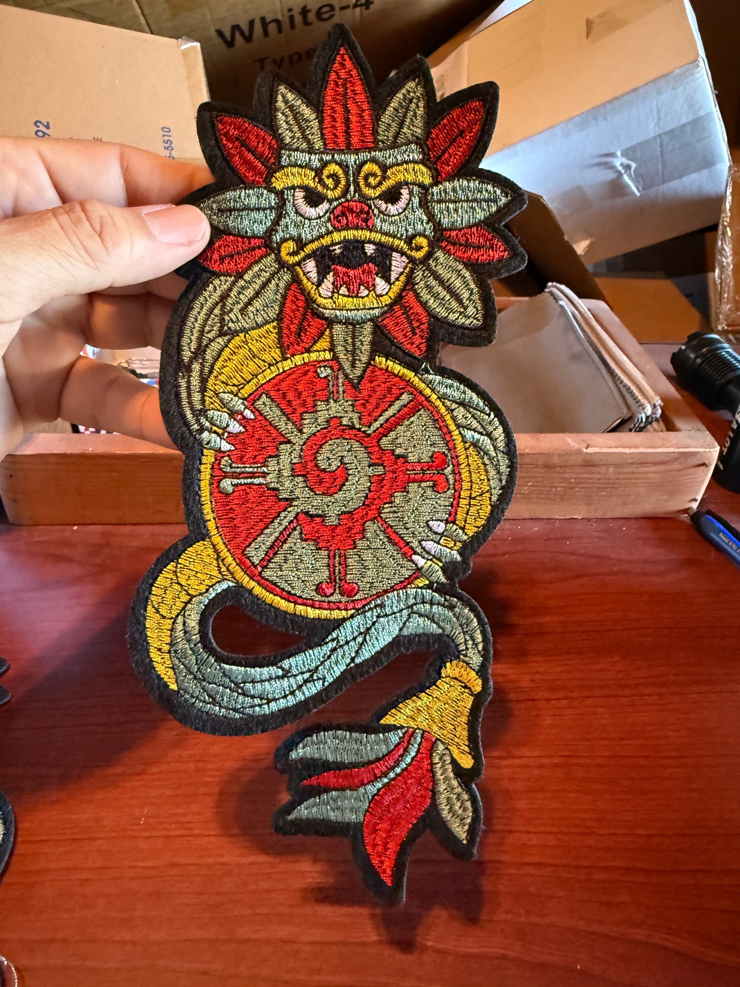 Quetzalcoatl, Kukulkan, Large Patch, 10”, Ometeotl, Hunab Ku, Azteca, Mayan, Mexica (#21