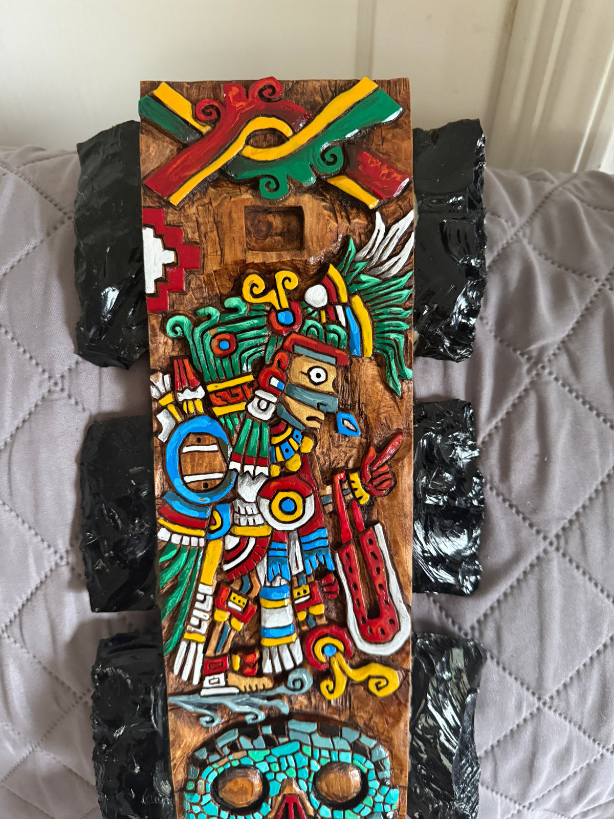 Large Aztec Macuahuitl Tezcatlipoca, Jaguar Warrior, Sword Club, Mexican Mexico