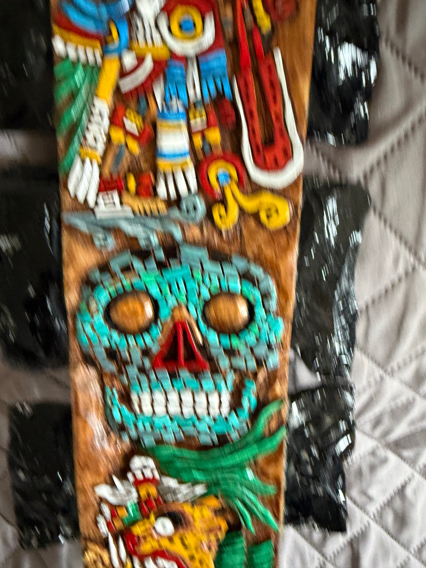 Large Aztec Macuahuitl Tezcatlipoca, Jaguar Warrior, Sword Club, Mexican Mexico