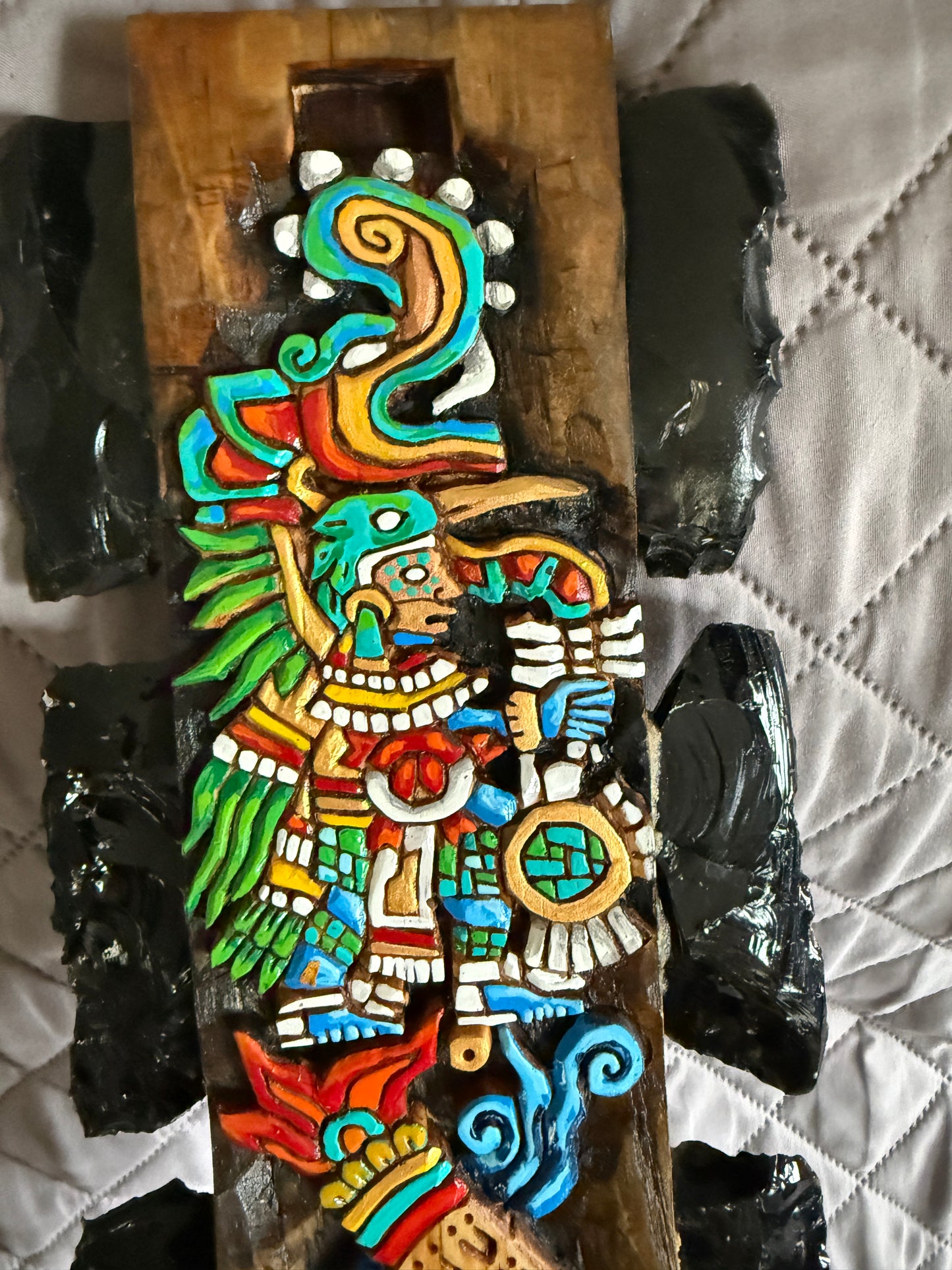 Large Aztec Macuahuitl Huitzilopochtli, Hummingbird Warrior, Sword Club, Mexican