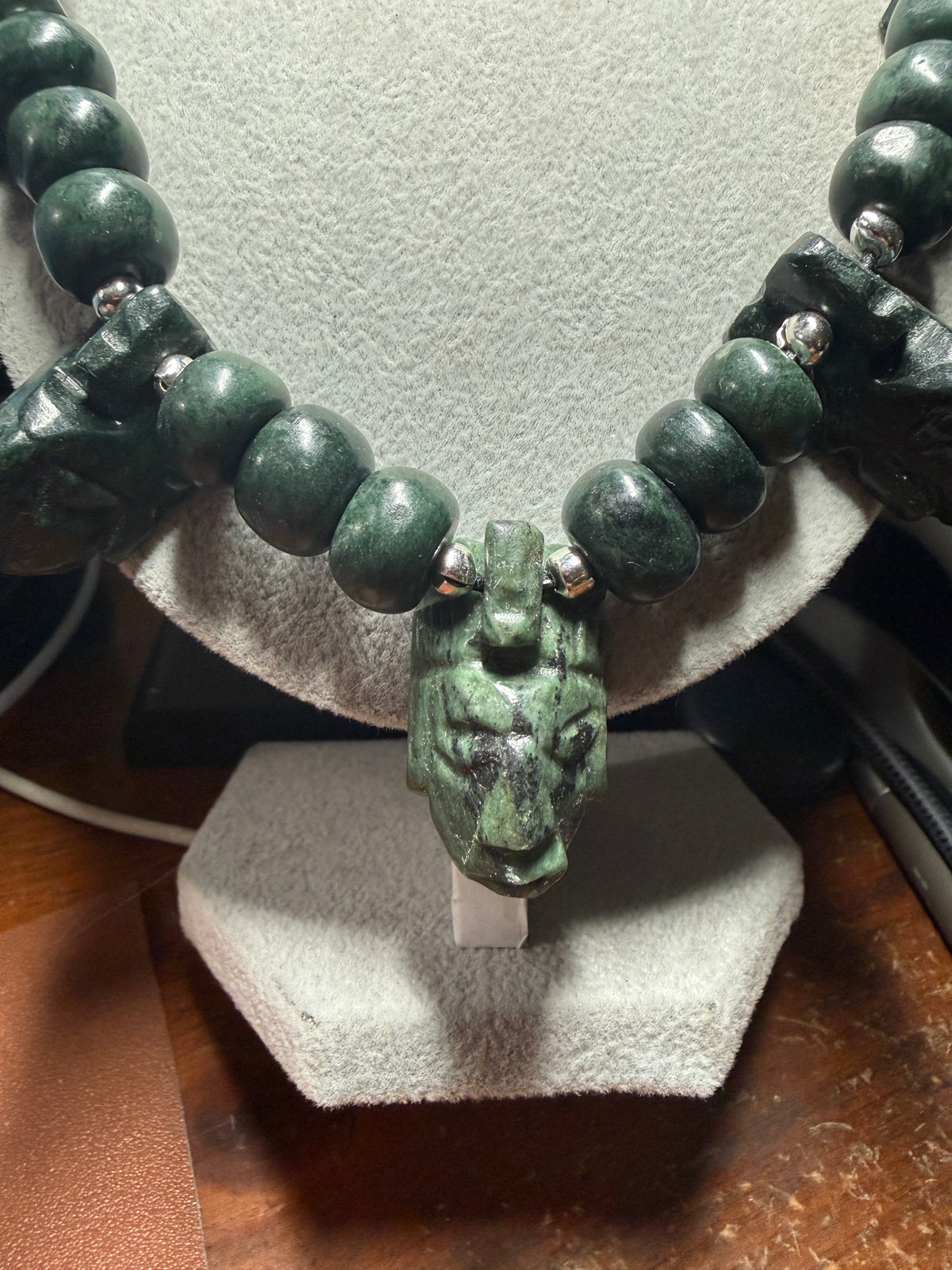 Head Hunter Mayan Necklace, Guatemalteco Marble, Mexico, Indigenous, Tribal #36